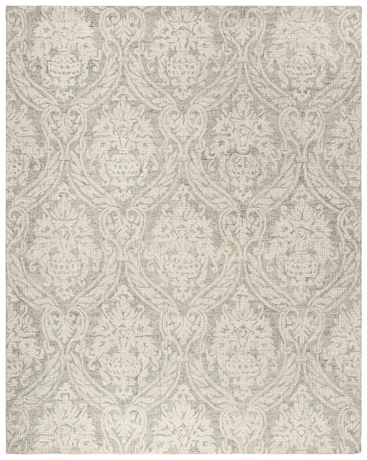 Rosemarie Abstract Handmade Tufted Wool Gray/Ivory Area Rug