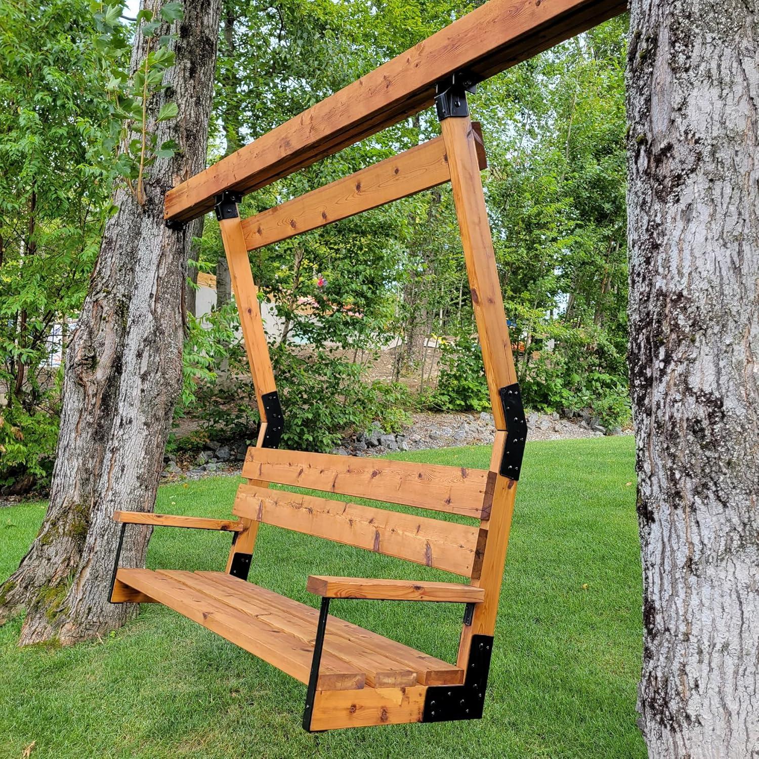 Pylex Swing Brackets for Chair, Outdoor Patio Swings, Wooden Porch Bench, Heavy-Duty Steel DIY Kit - 500 lbs - Steel Bracket Only