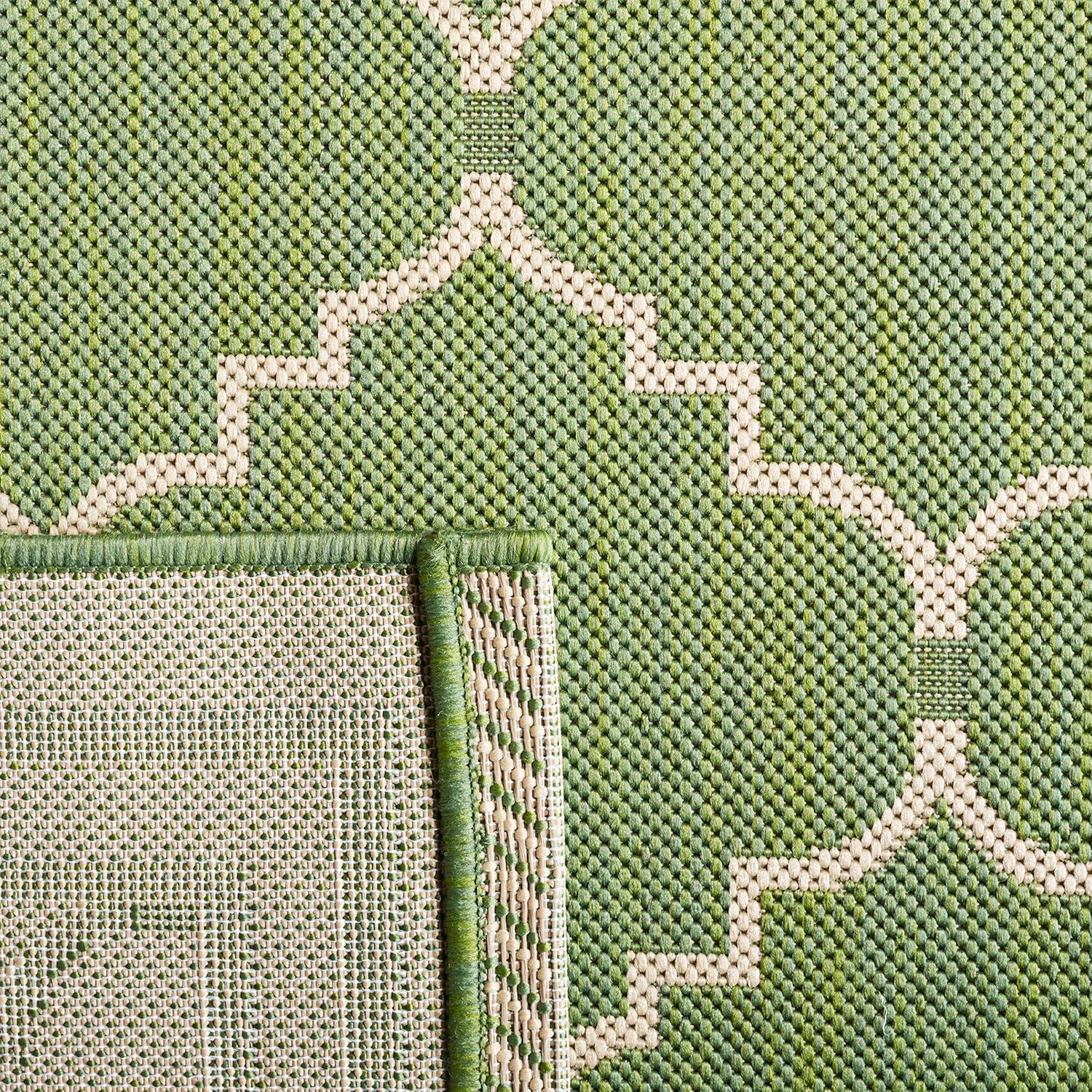 Courtyard CY6889 Power Loomed Indoor and Outdoor Area Rug - Green/Beige - 6'7"x6'7" - Safavieh