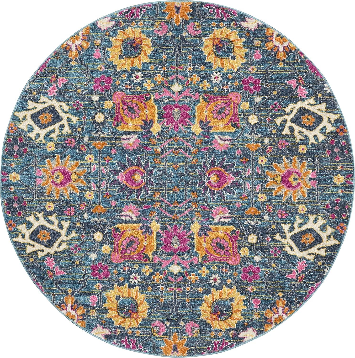 Nourison Passion Bohemian Indoor Rug Fuchsia 5' x Round