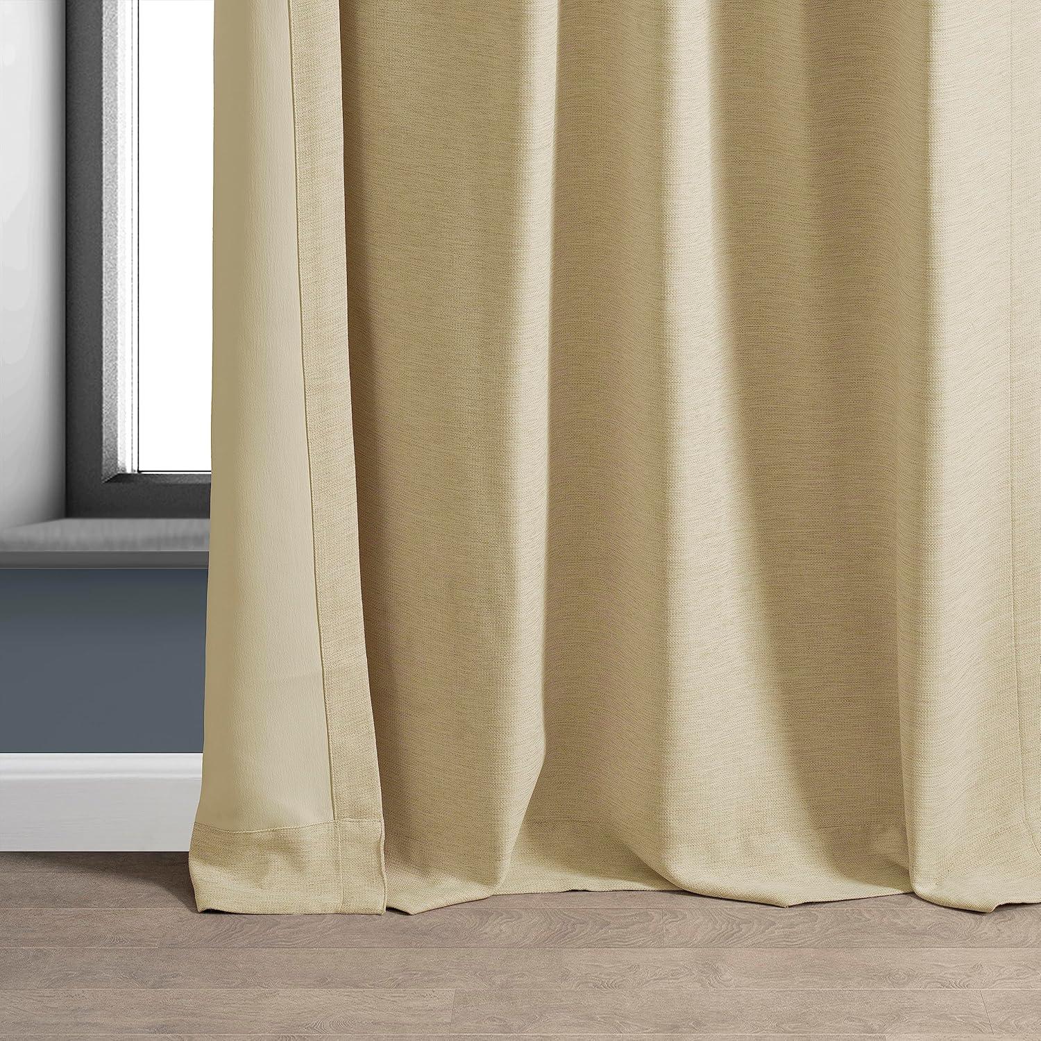 Candlelight Beige Textured Room Darkening Curtains 50" x 84"