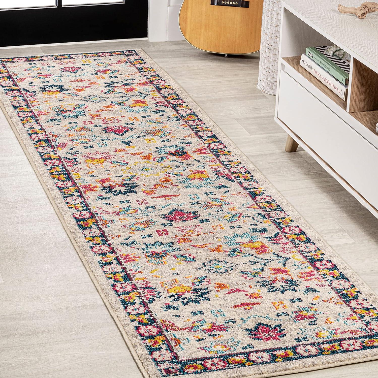 Modern Persian Boho Floral Area Rug - JONATHAN Y