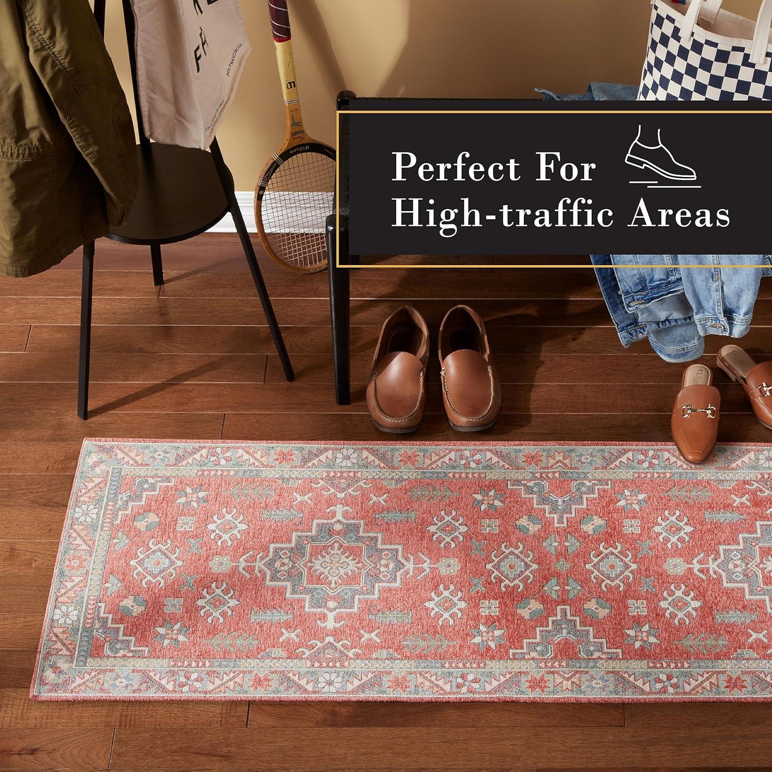 Town & Country Living TOWN & COUNTRY LUXE Livie Forever Vintage Everwash Washable Multi-Use, Non-Slip Kitchen Runner