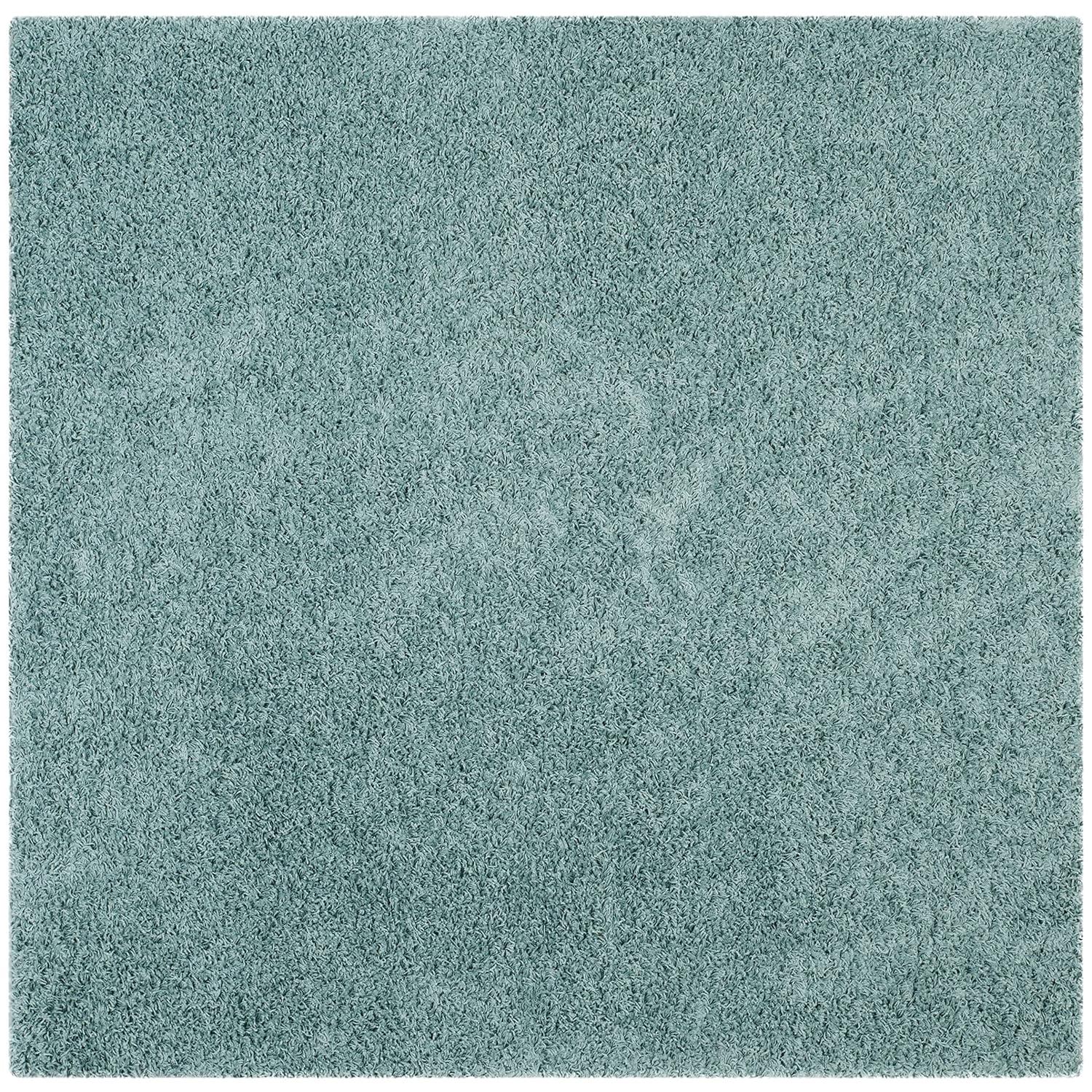 Athens Shag SGA119 Power Loomed Indoor Area Rug - Seafoam - 6'7"x6'7" - Safavieh