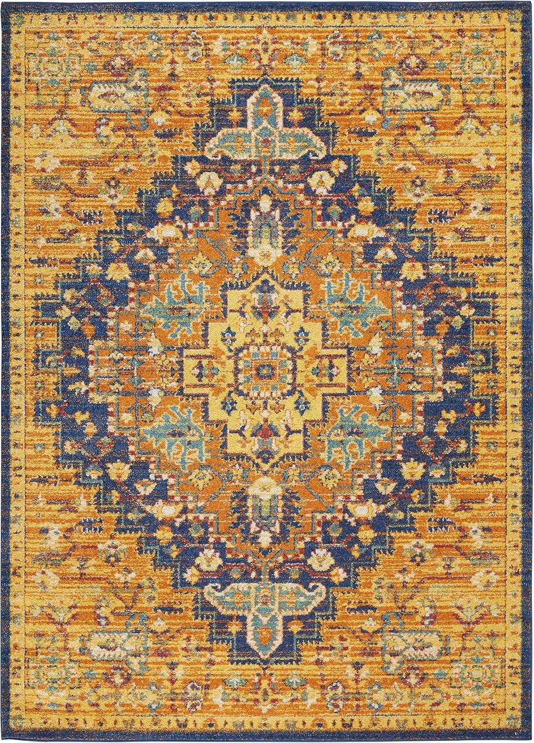 Nourison Allur Bohemian Indoor Rug Orange Multicolor 5'3" x 7'3"