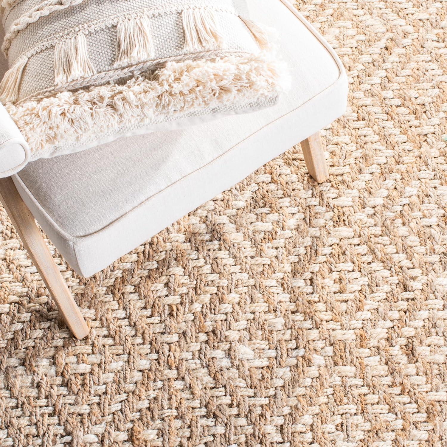 Derosier Natural Fiber Hand Woven Jute Geometric Rug