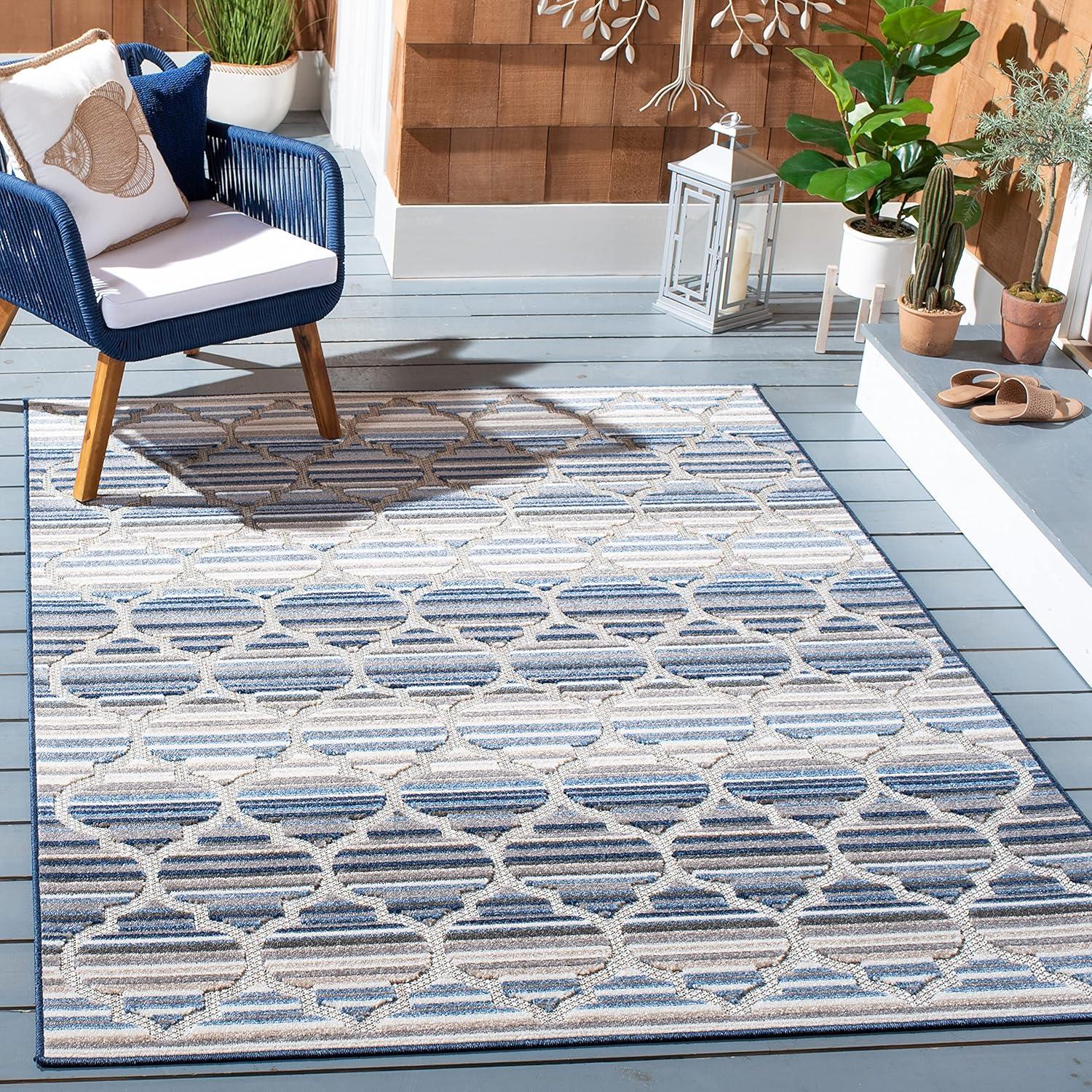 Cabana CBN333 Loomed Indoor Area Rug - Blue/Grey - 5'3"x7'6" - Safavieh