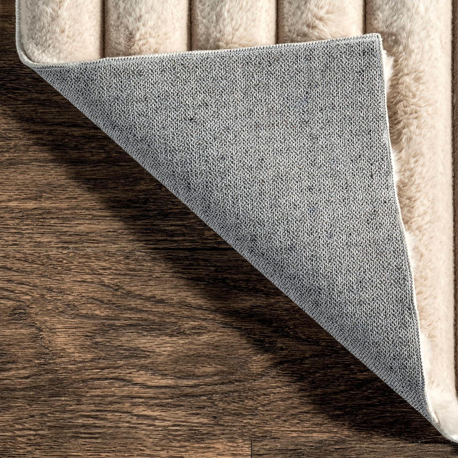nuLOOM 2' x 6' Cozy Plush SuperiorWash Area Rug, Machine Washable, Non-Slip, Soft Fluffy Shag Carpet for Living Room Bedroom Nursery, Kai Beige