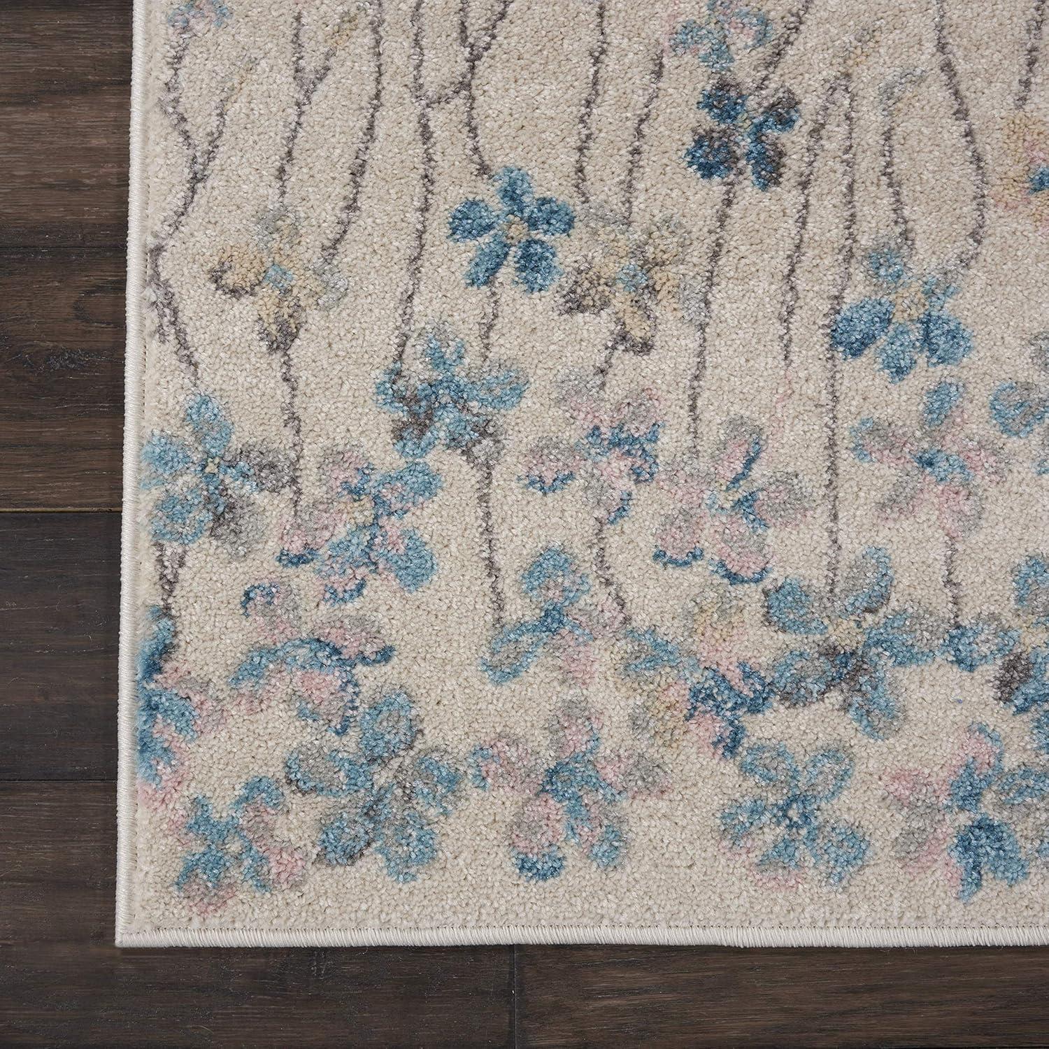 Nourison Tranquil Contemporary Floral Ivory 2' X 4' Area Rug, (2' x 4')