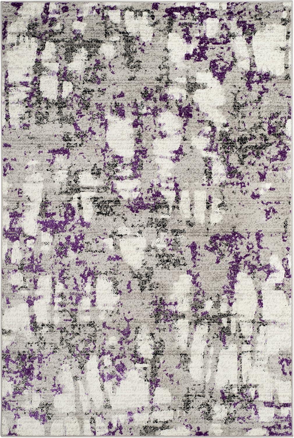 SAFAVIEH Skyler Langston Distressed Area Rug, Grey/Purple, 6' x 9'