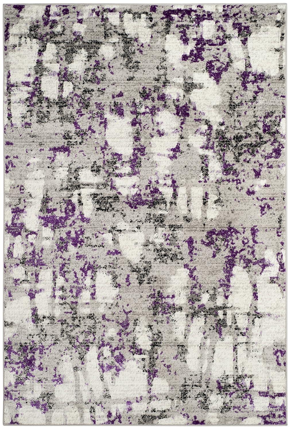 Skyler SKY193 Power Loomed Indoor Area Rug - Grey/Purple - 5'1"x7'6" - Safavieh