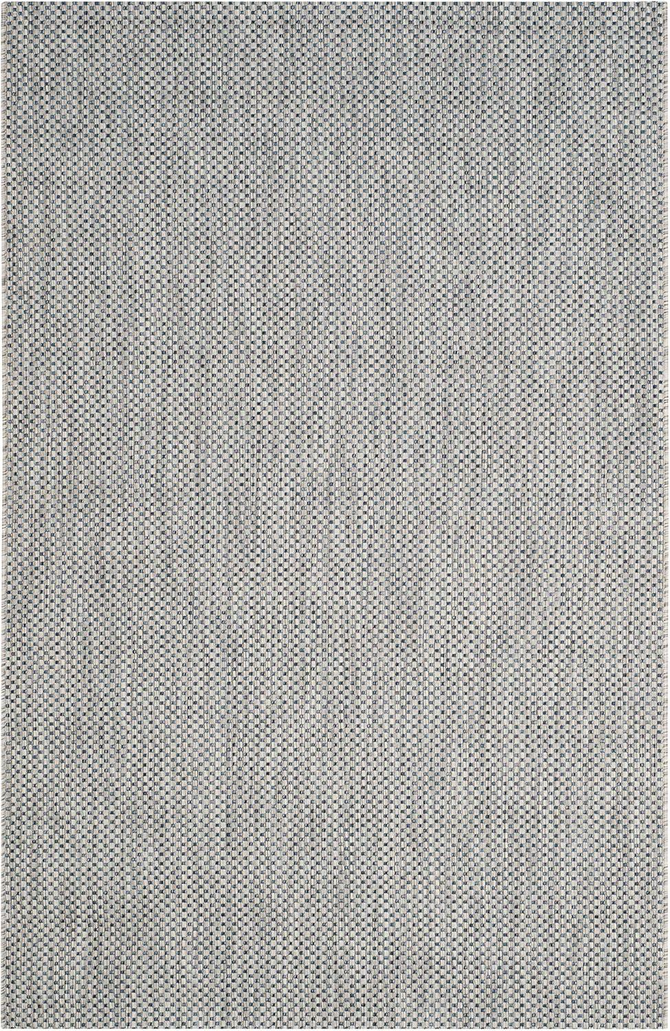 Navy & Grey Rectangular Easy-Care Viscose Area Rug - 5'3" x 7'7"