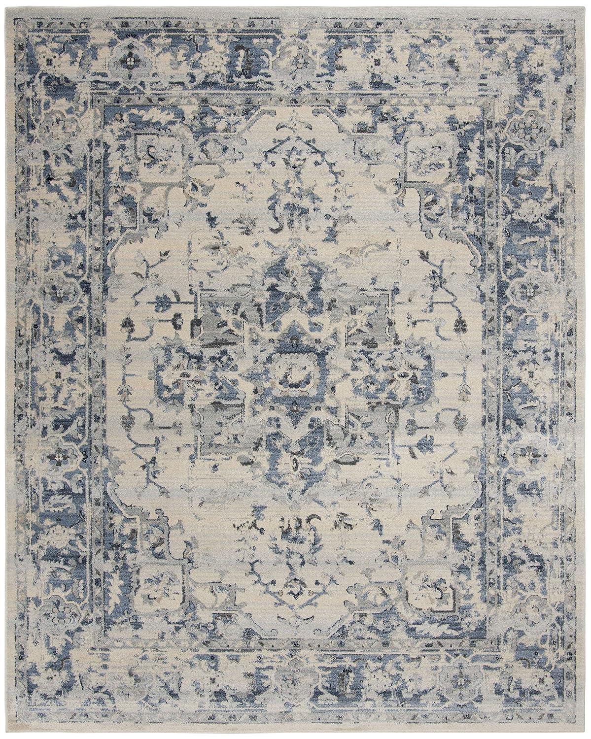 Charleston CHL411 Loomed Indoor Area Rug - Ivory/Navy - 8'x10' - Safavieh