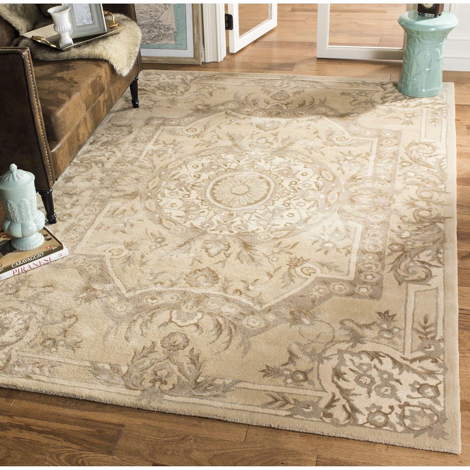 Savonnerie SAV623 Hand Tufted Area Rug - Sand - 8'x10' - Safavieh.