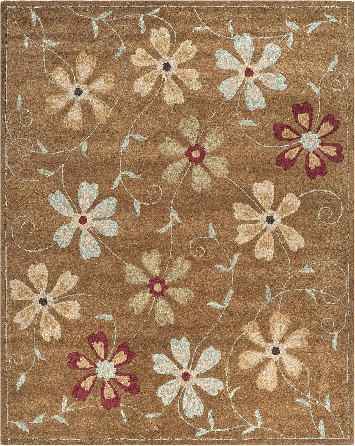Blossom BLM784 Hand Hooked Area Rug - Camel/Multi - 8'x10' - Safavieh.