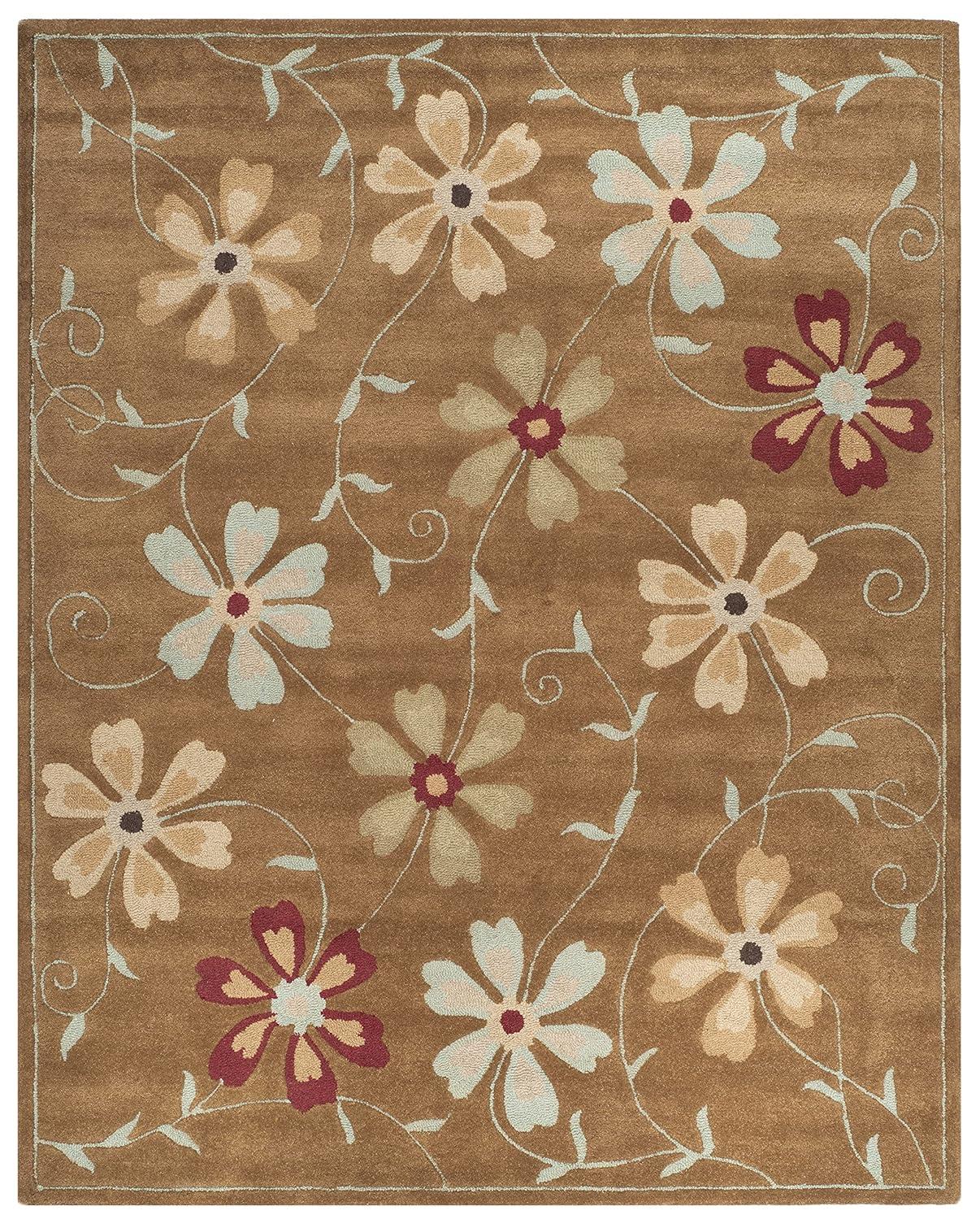 Blossom BLM784 Hand Hooked Area Rug - Camel/Multi - 8'x10' - Safavieh.