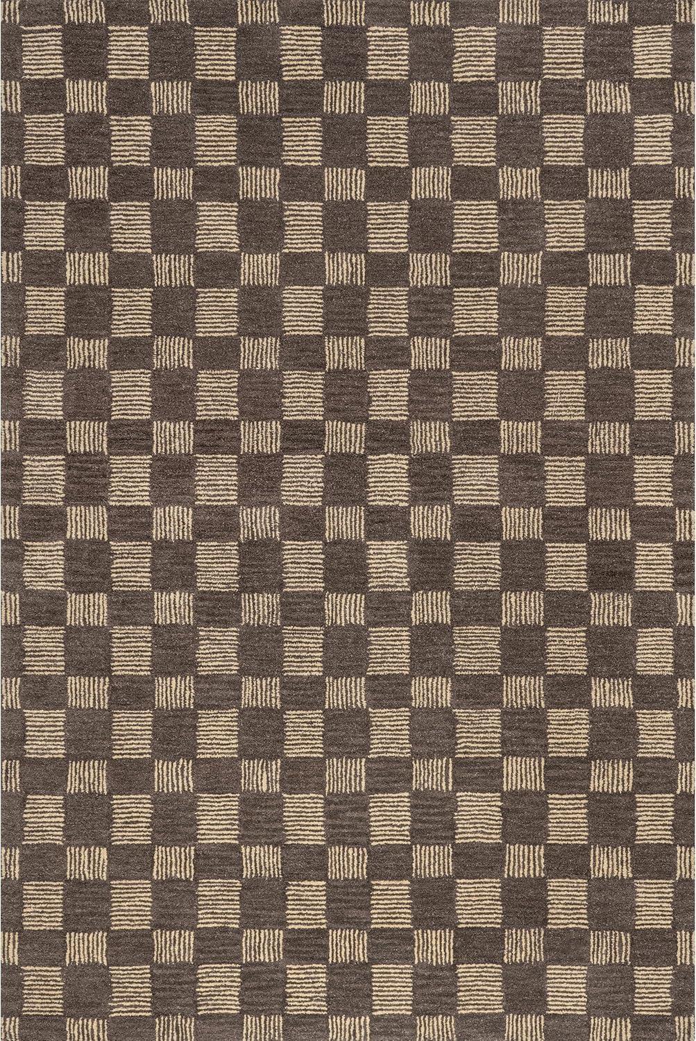 Ebern Designs Quince Checkered Wool Area Rug