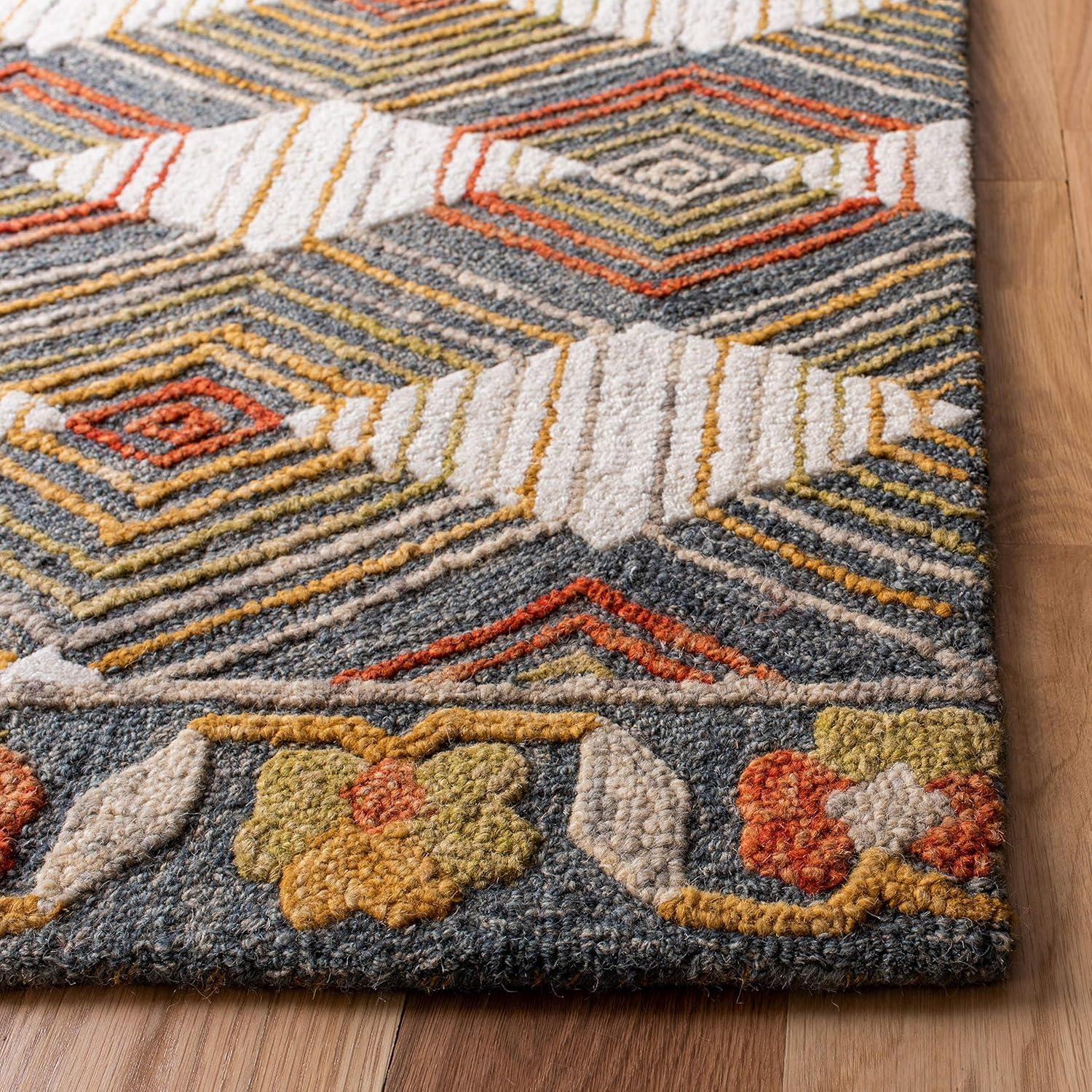 Trace TRC522 Hand Tufted Area Rug - Blue/Ivory - 3'x5' - Safavieh.
