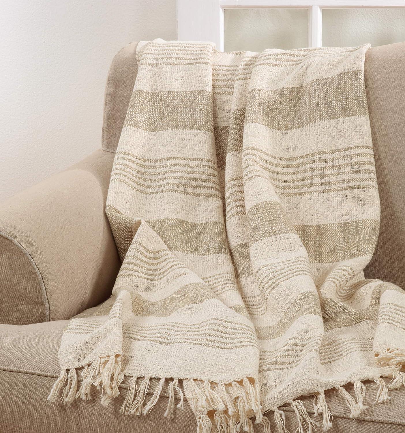 Saro Sevan Collection Hand Woven Throw Blanket