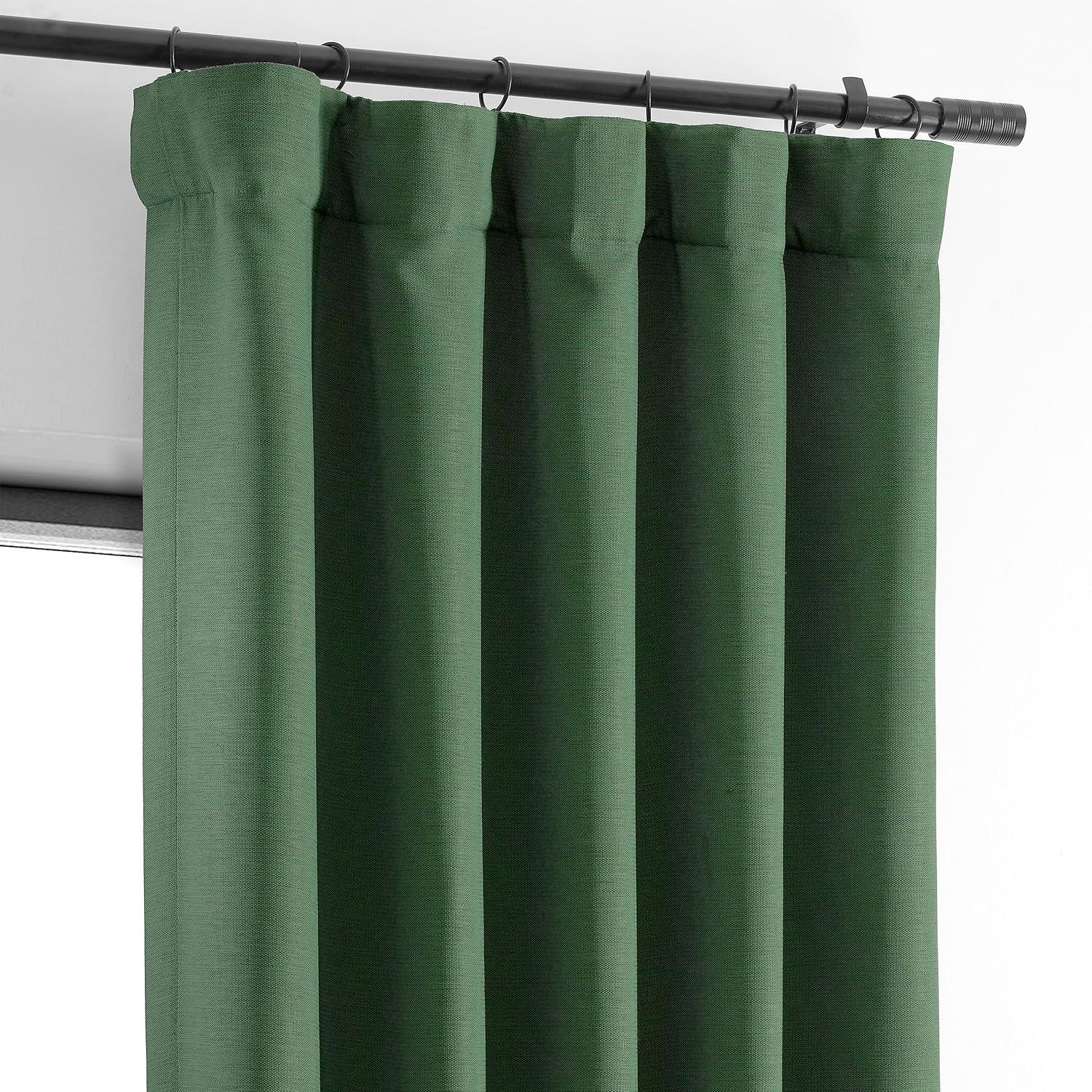 Pine Forest Green Blackout Polyester Drape Panel Curtains