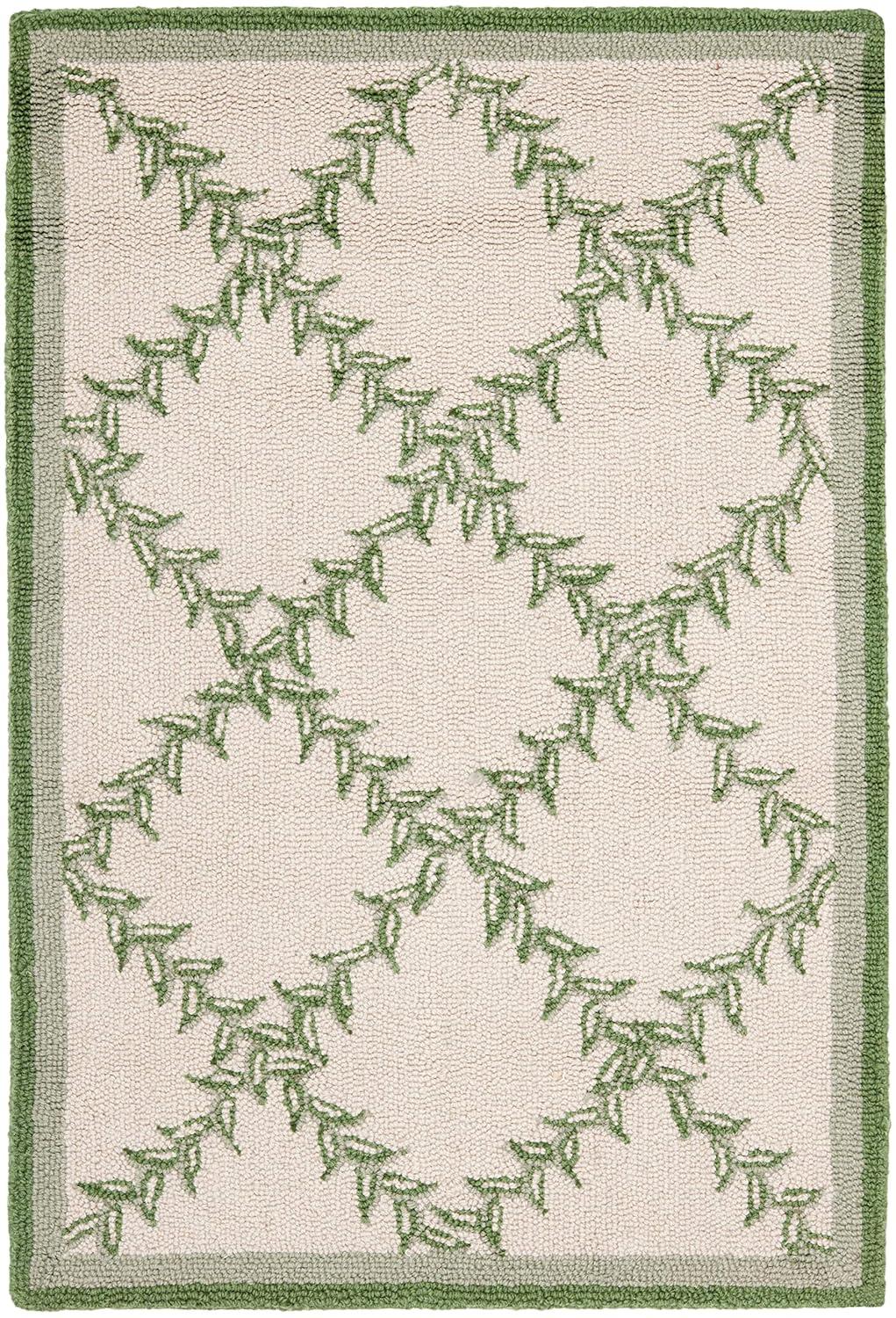 Chelsea HK230 Hand Hooked Accent Rug - Ivory/Light Green - 1'8"x2'6" - Safavieh.
