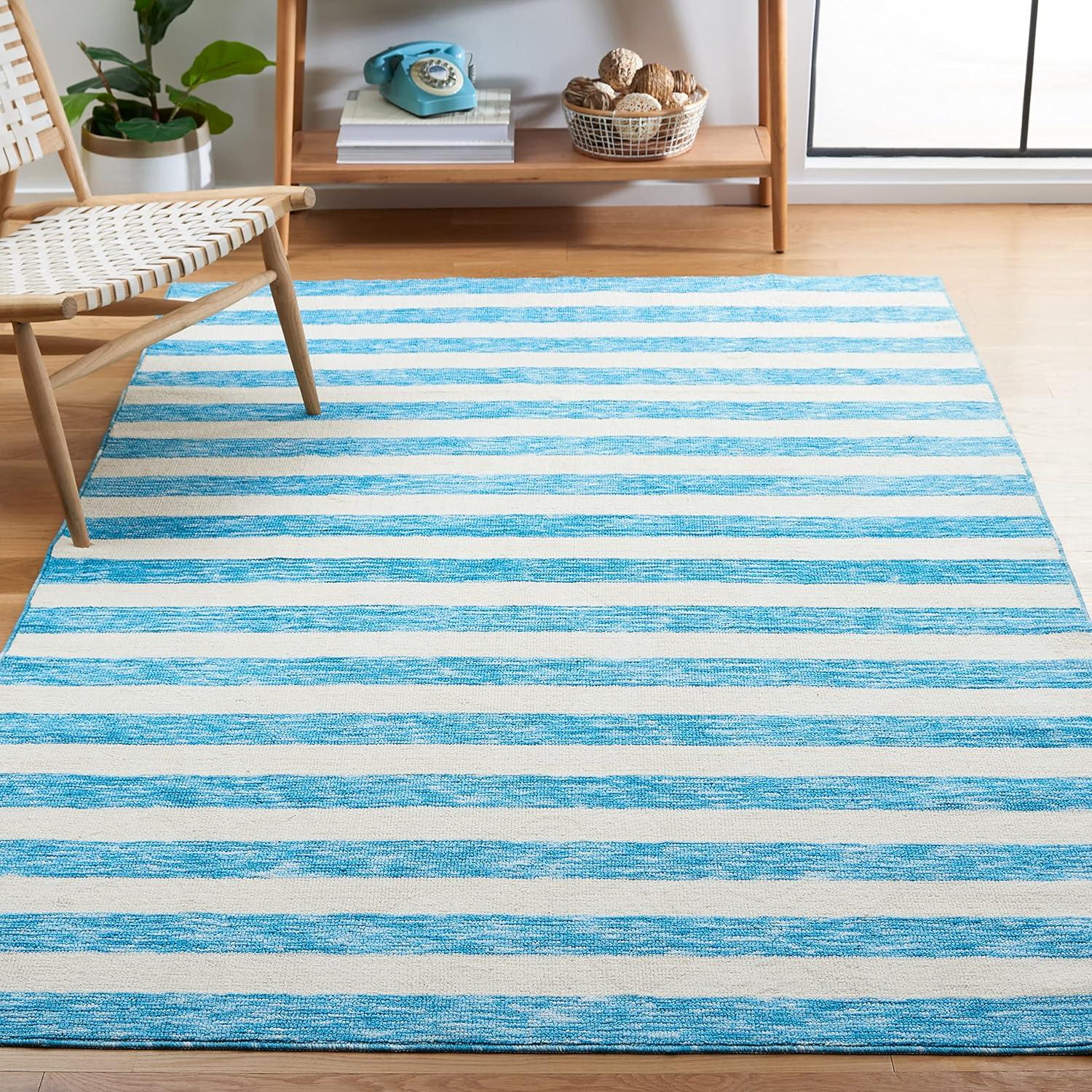 Easy Care ECR115 Power Loomed Machine Washable Indoor Area Rug - Blue/Ivory - 4'x6' - Safavieh