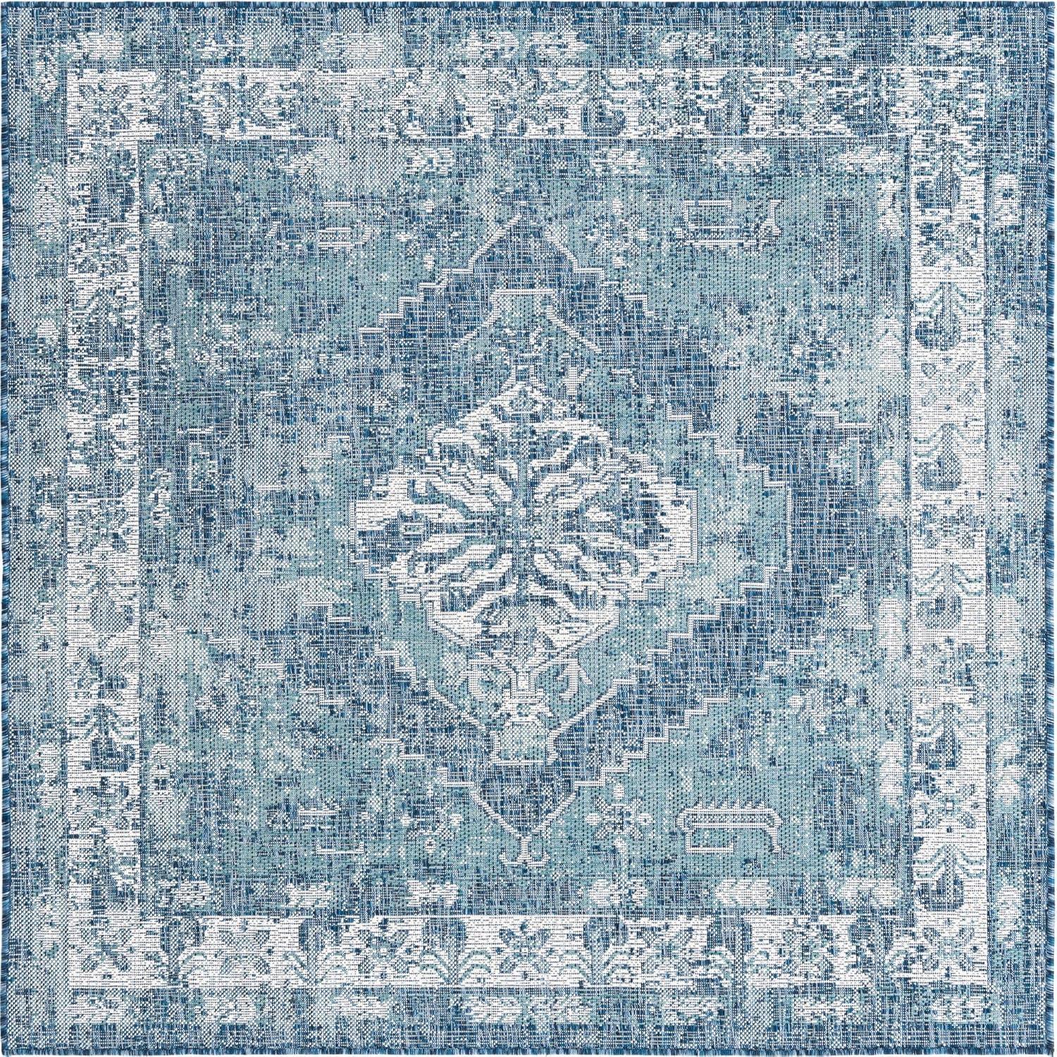 Unique Loom Outdoor Traditional Valeria Medallion Woven Area Rug