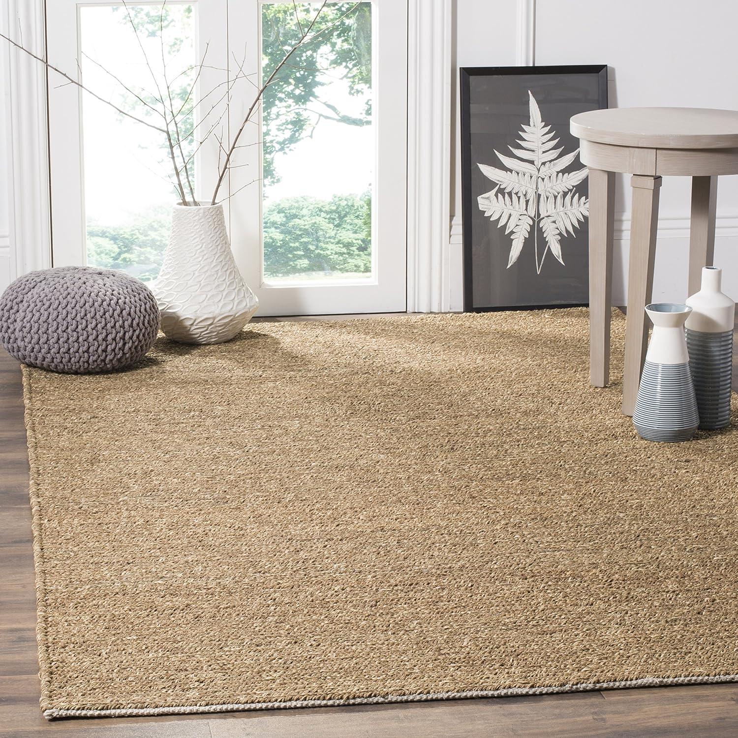 SAFAVIEH Natural Fiber Raleigh Braided Seagrass Area Rug, Natural, 9' x 12'