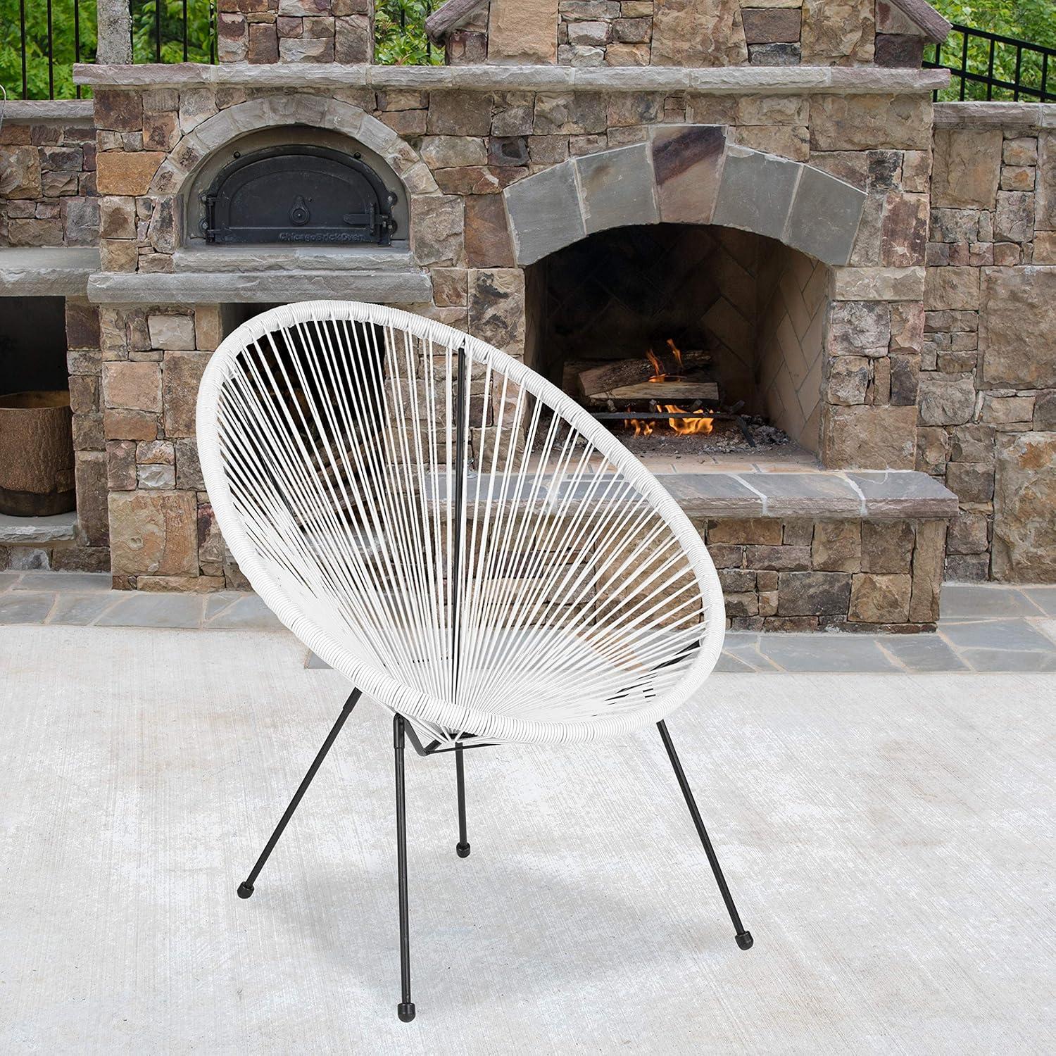 Flash Furniture Valencia Oval Comfort Series Take Ten White Papasan Lounge Chair