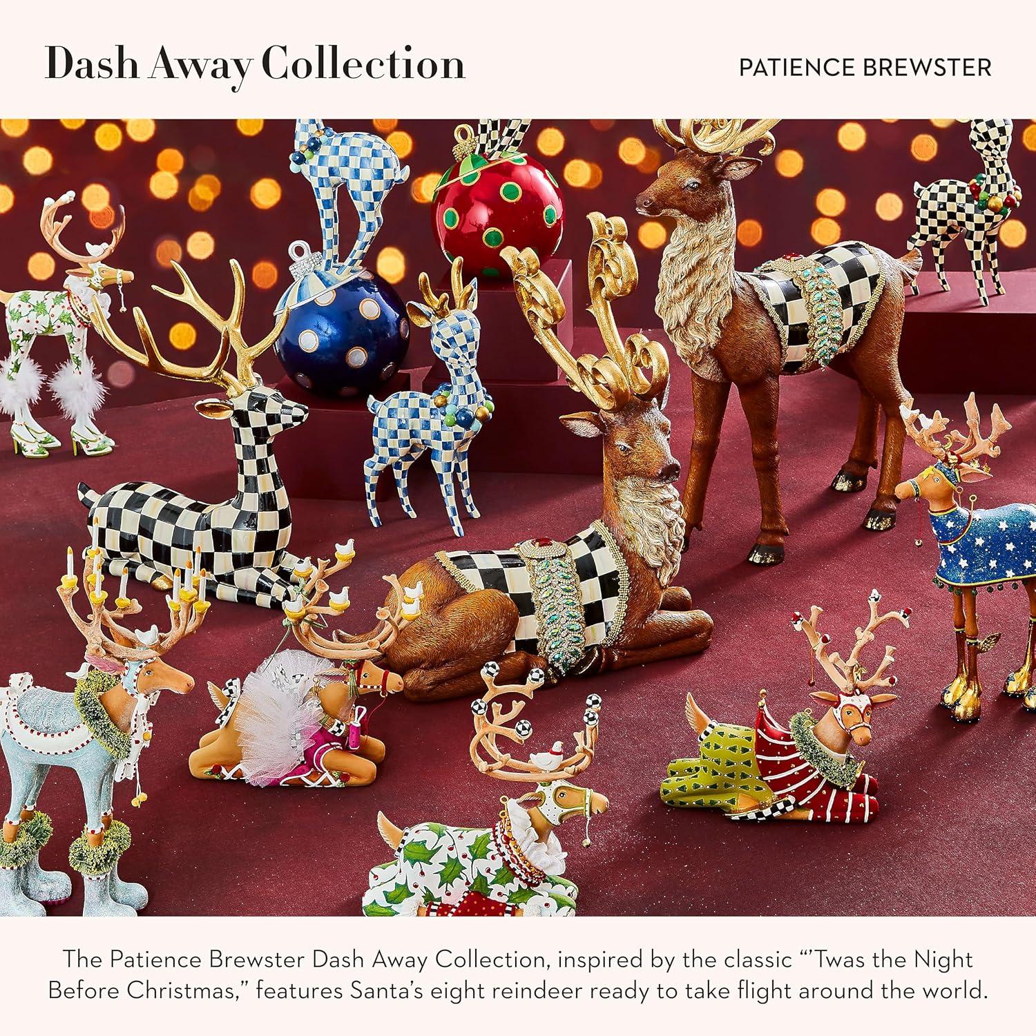 MACKENZIE-CHILDS Patience Brewster Dash Away Sitting Prancer Reindeer Figure