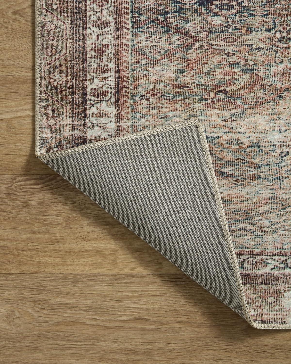 Chris Loves Julia x Loloi Jules Oriental Power Loomed Polyester Area Rug in Ink / Terracotta