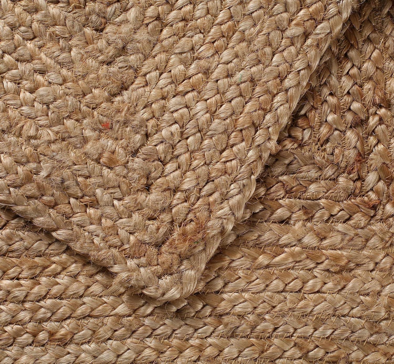 Nuloom 4 Round Rigo Jute Hand Woven Indoor Area Rug, Natural, Solid Farmhouse Design, Natural Fiber Bedroom, Living Room, Kitchen,