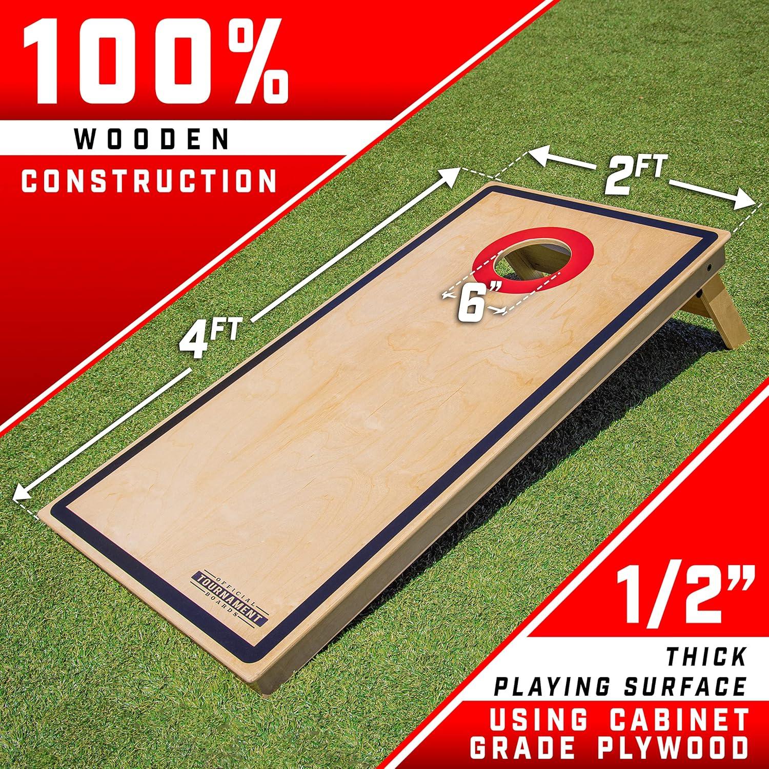 Tournament Edition Regulation Cornhole Game Set with Dual Side Bean Bags