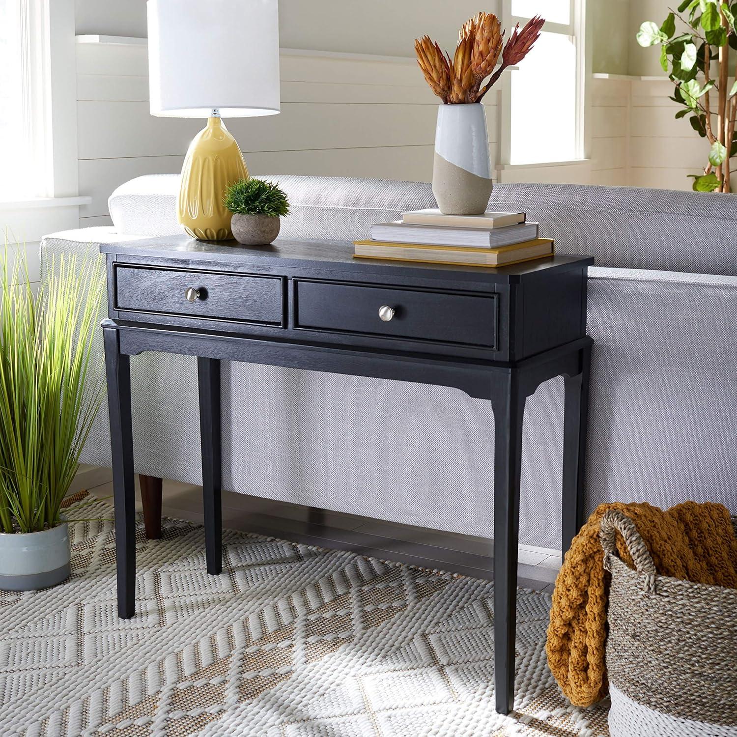 Opal 2 Drawer Console Table - CNS5726B - Black - Safavieh