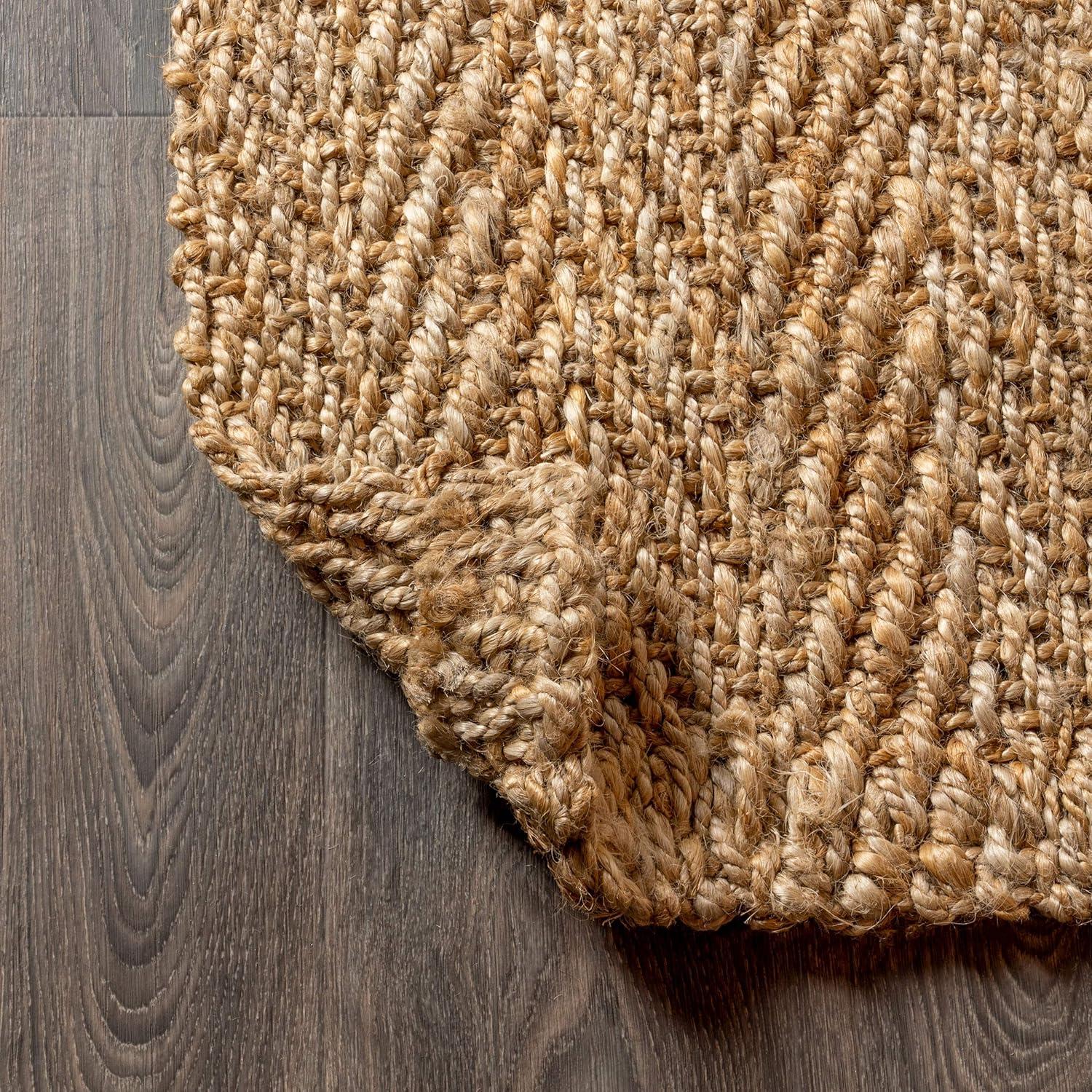 Espina Hand Woven Herringbone Chunky Jute Indoor Area Rug - JONATHAN Y