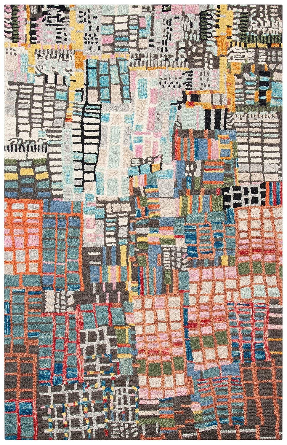 SAFAVIEH Aspen Collection Accent Rug - 2' x 3', Ivory & Black, Handmade Boho Abstract Wool, Ideal for High Traffic Areas in Entryway, Living Room, Bedroom (APN517A)