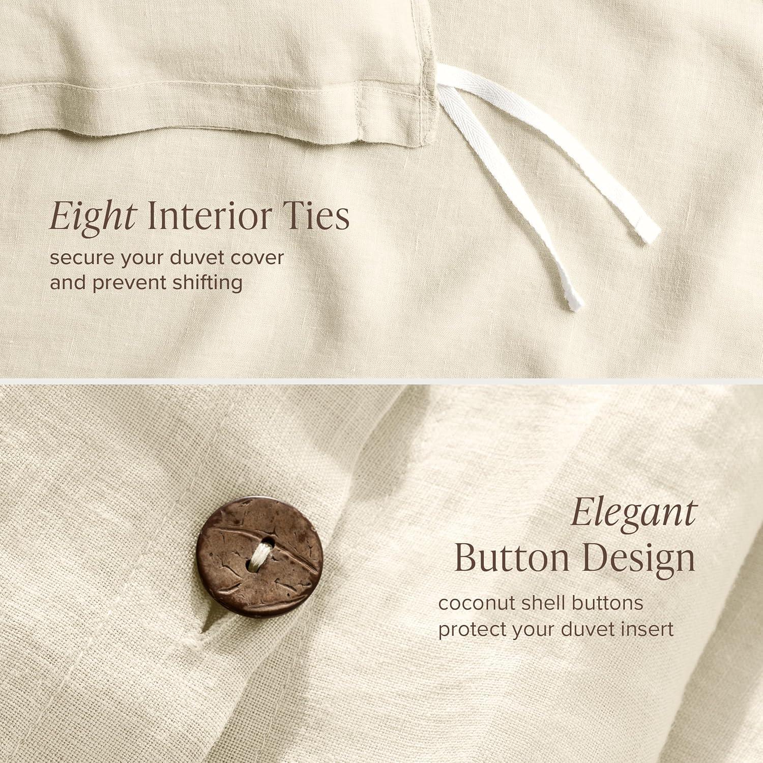 Bare Home Modern & Contemporary 100% Linen Duvet Cover Set