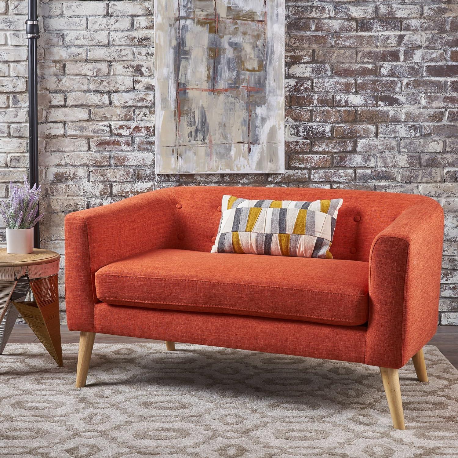 Bridie Mid-Century Loveseat Muted Purple - Christopher Knight Home: Stylish 2-Seater, Polyester Upholstery, Hardwood Frame