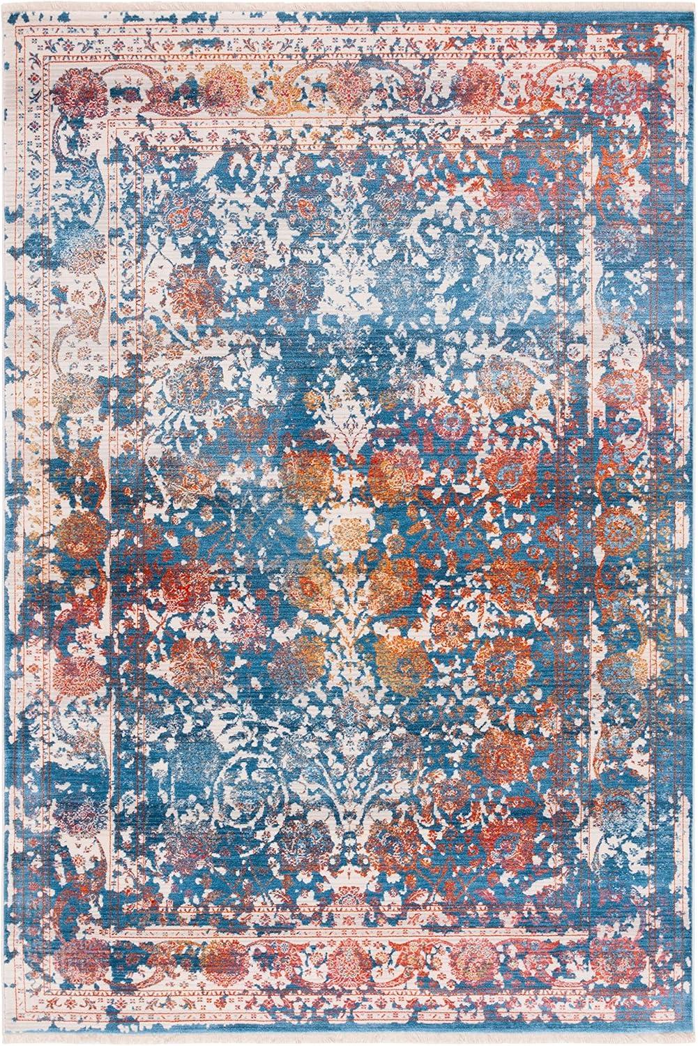 Vintage Persian VTP409 Power Loomed Indoor Area Rug - Turquoise/Multi - 4'x6' - Safavieh.