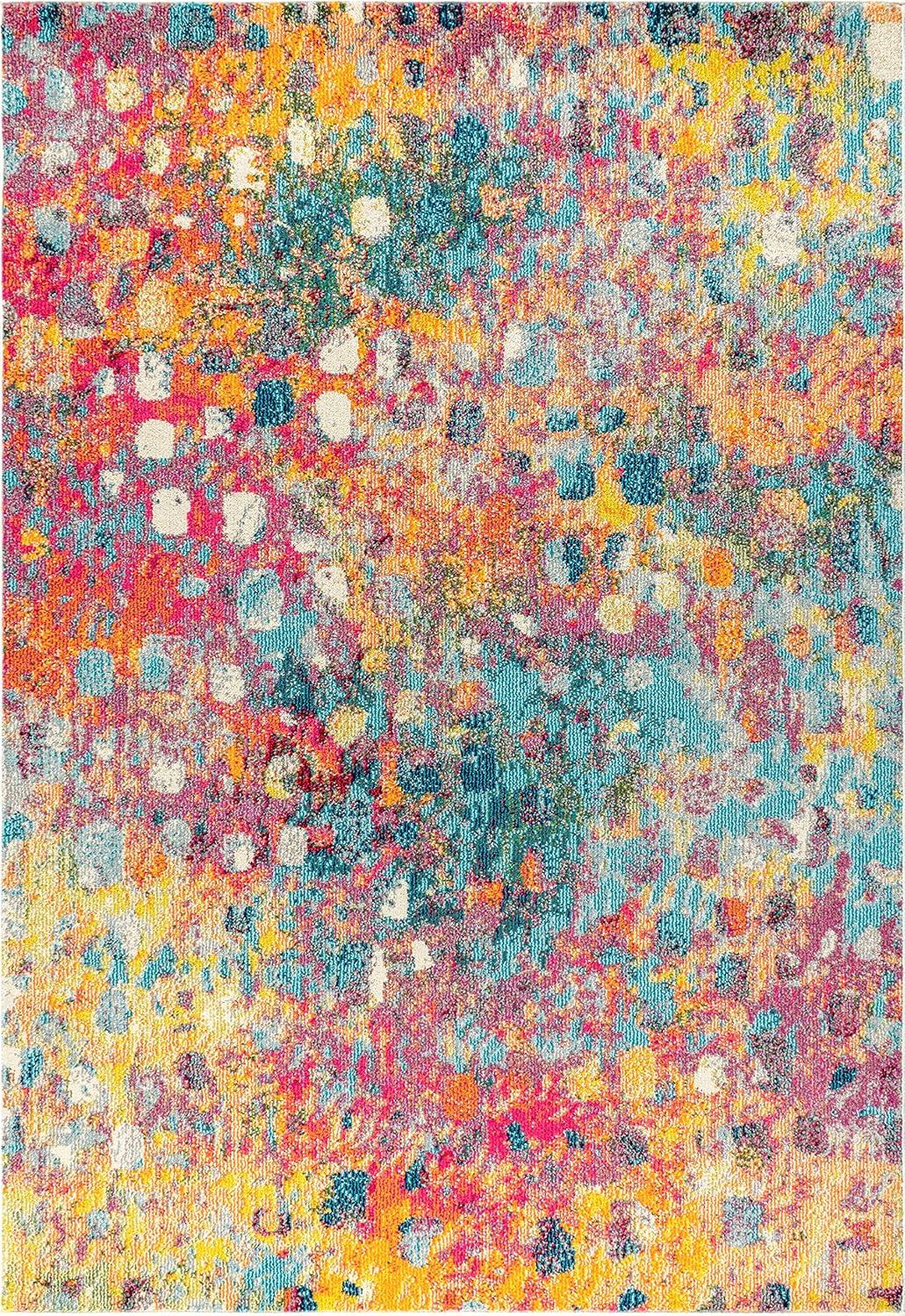 8'x10' Contemporary POP Modern Abstract Area Rug, Multi/Yellow - JONATHAN Y