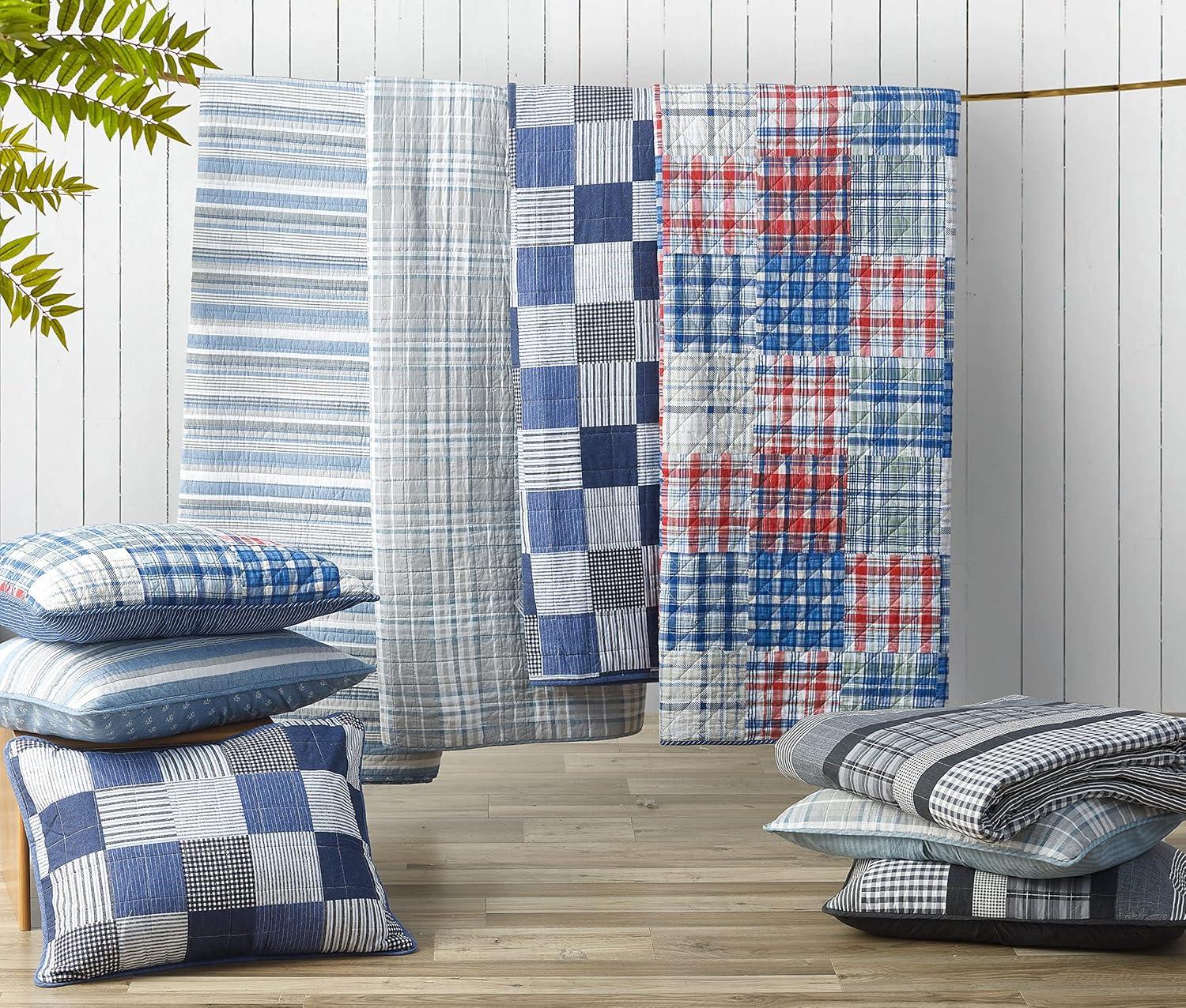 Nautica Nautica Jettison Cotton Reversible Blue Quilt Set
