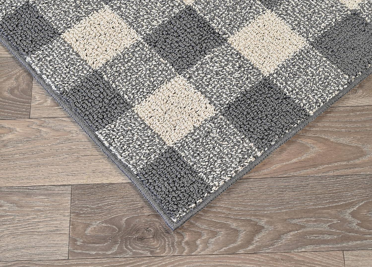 Garland Rug Country Living Buffalo Plaid Polypropylene Cinder/Ivory Indoor/Outdoor Area Rug, 5' x 7'