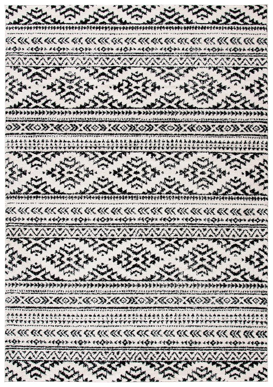 Tulum TUL272 Power Loomed Area Rug - Ivory/Black - 4'x6' - Safavieh.
