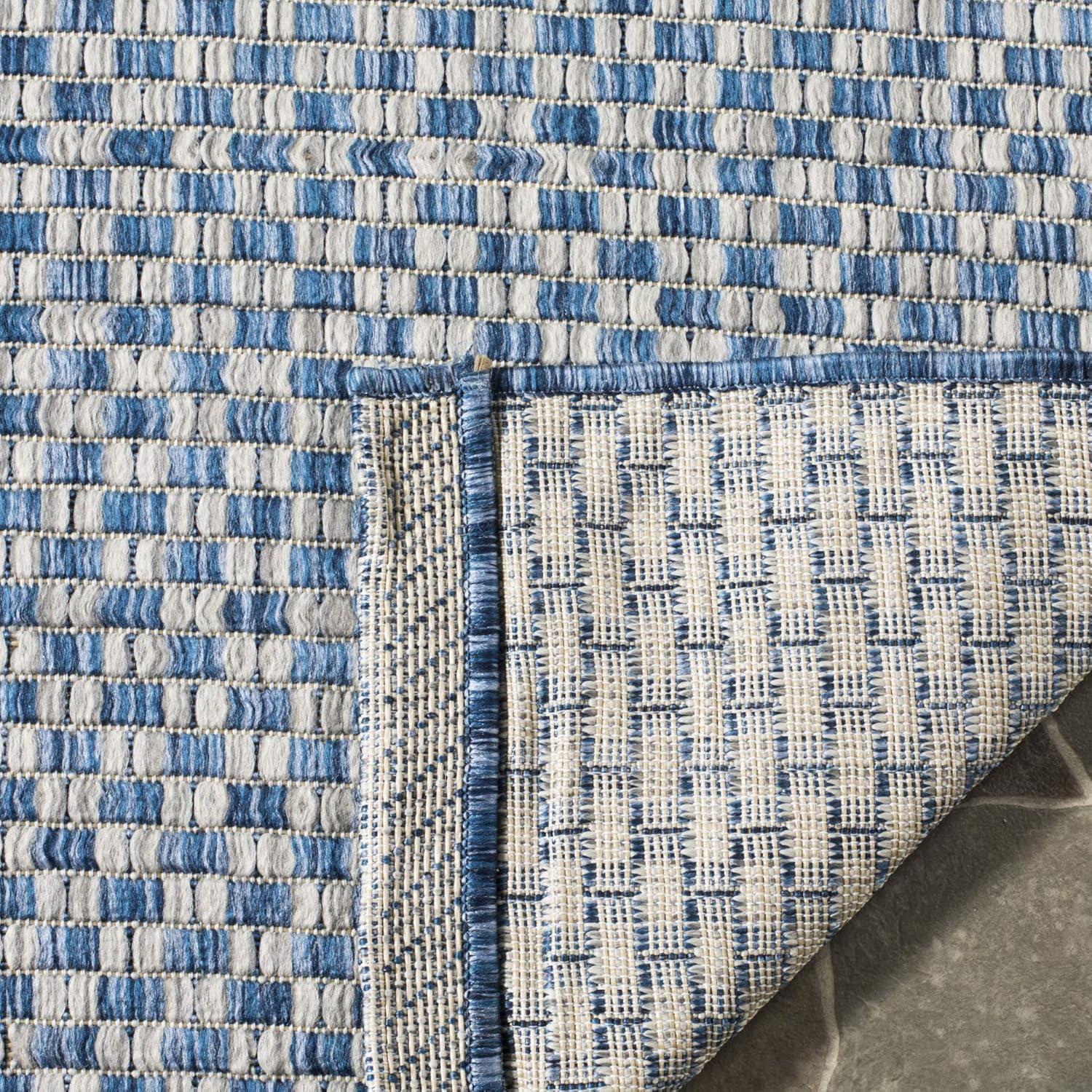 Courtyard CY8653 Power Loomed Indoor and Outdoor Area Rug - Turquoise/Light Grey - 5'3"x7'7" - Safavieh