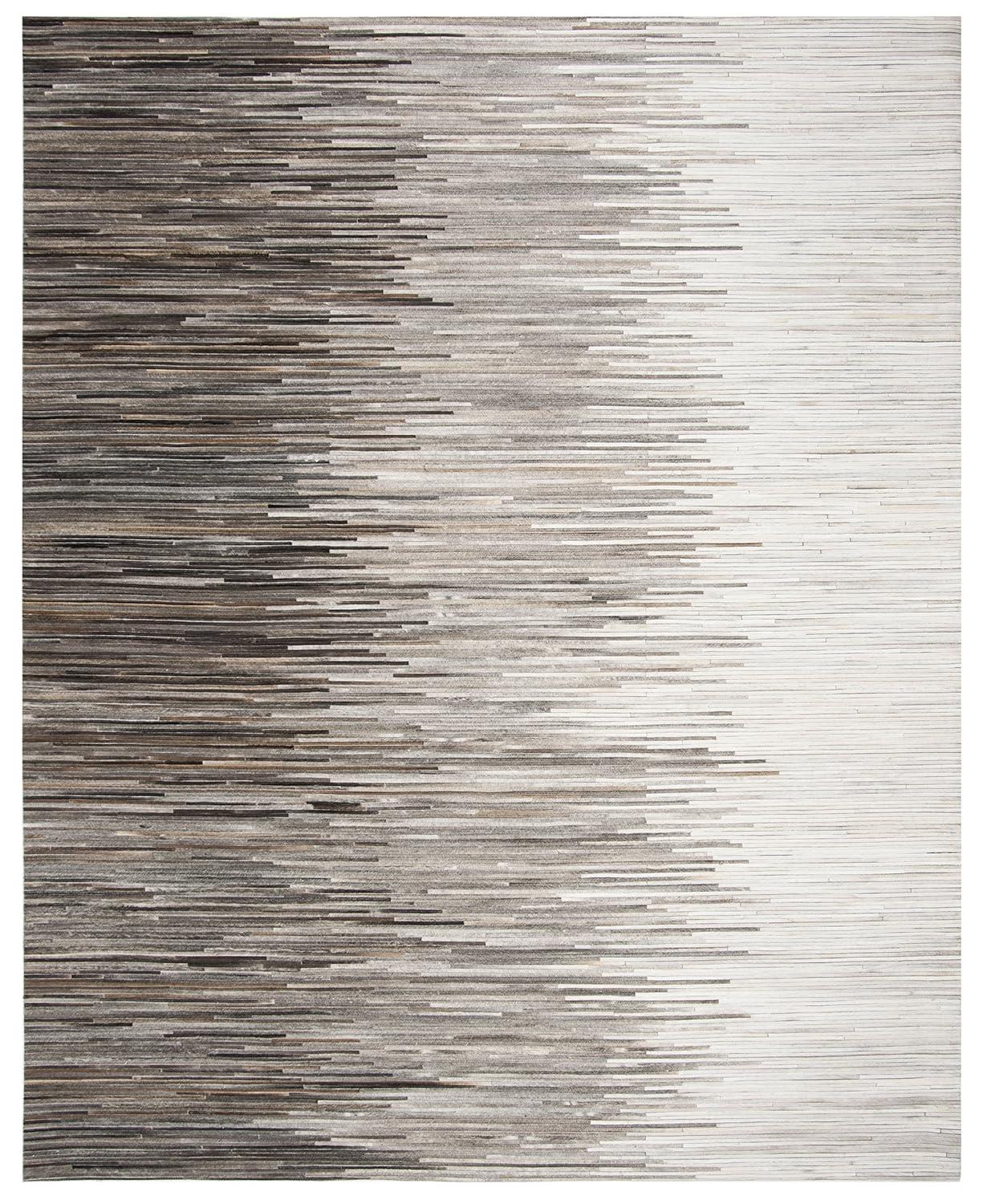 SAFAVIEH Studio Leather Angel Geometric Area Rug, Charcoal/Ivory, 8' x 10'