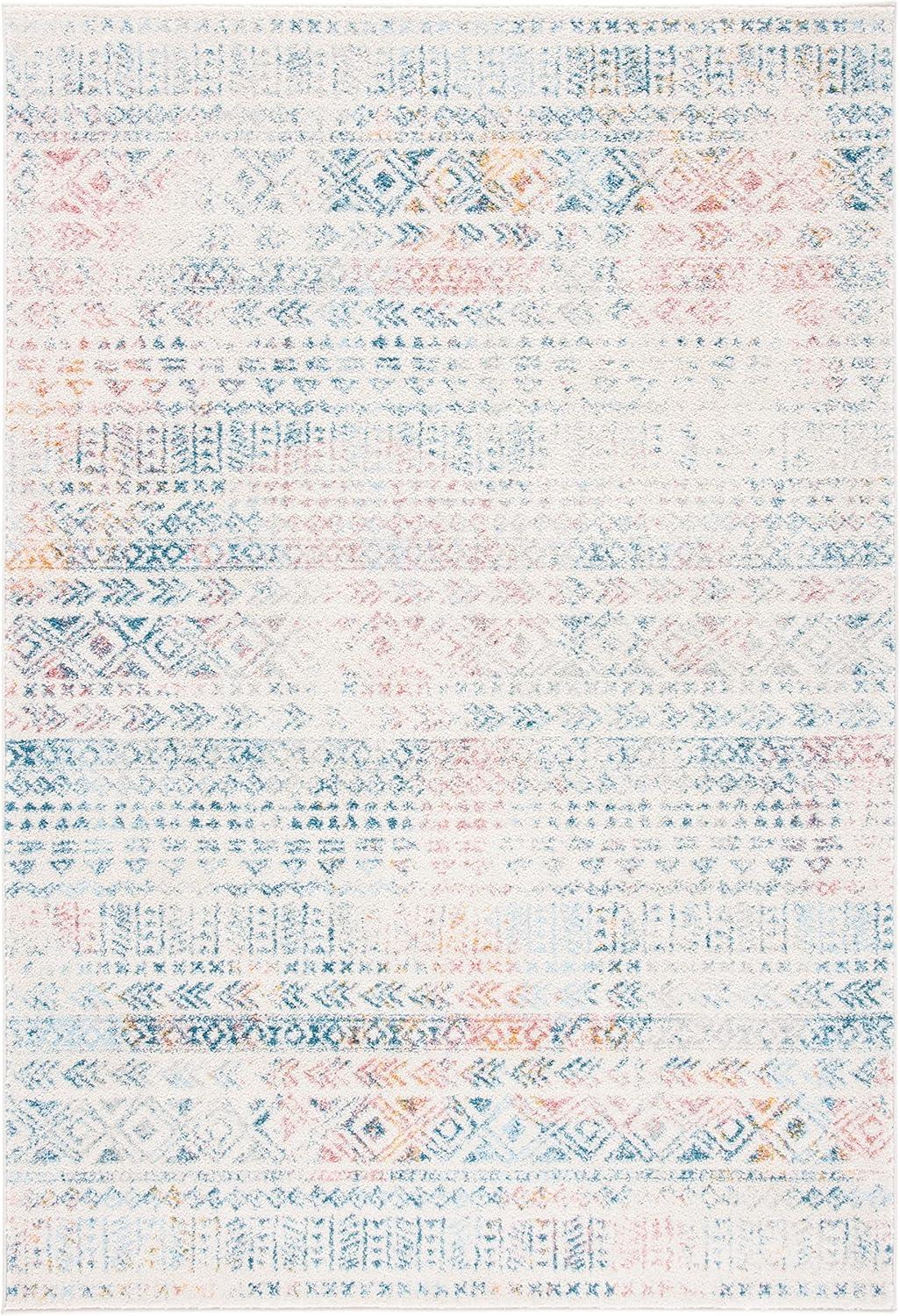 SAFAVIEH Tulum Britton Moroccan Geometric Area Rug, 10' x 13', Ivory/Terracotta