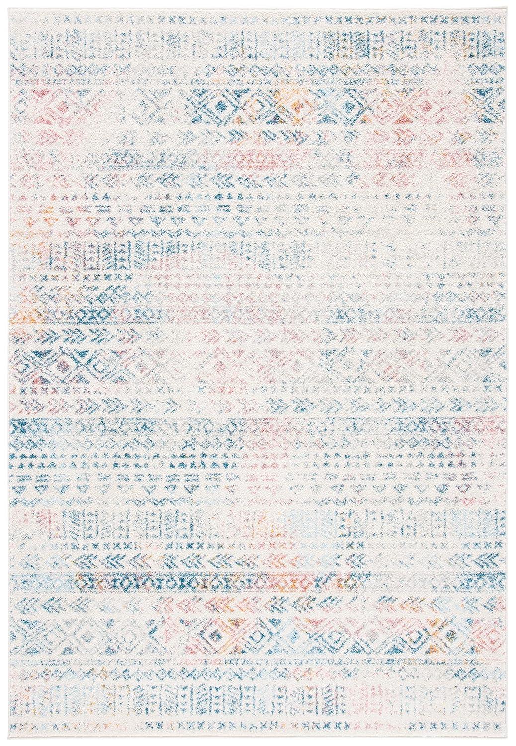 SAFAVIEH Tulum Britton Moroccan Geometric Area Rug, 10' x 13', Ivory/Terracotta