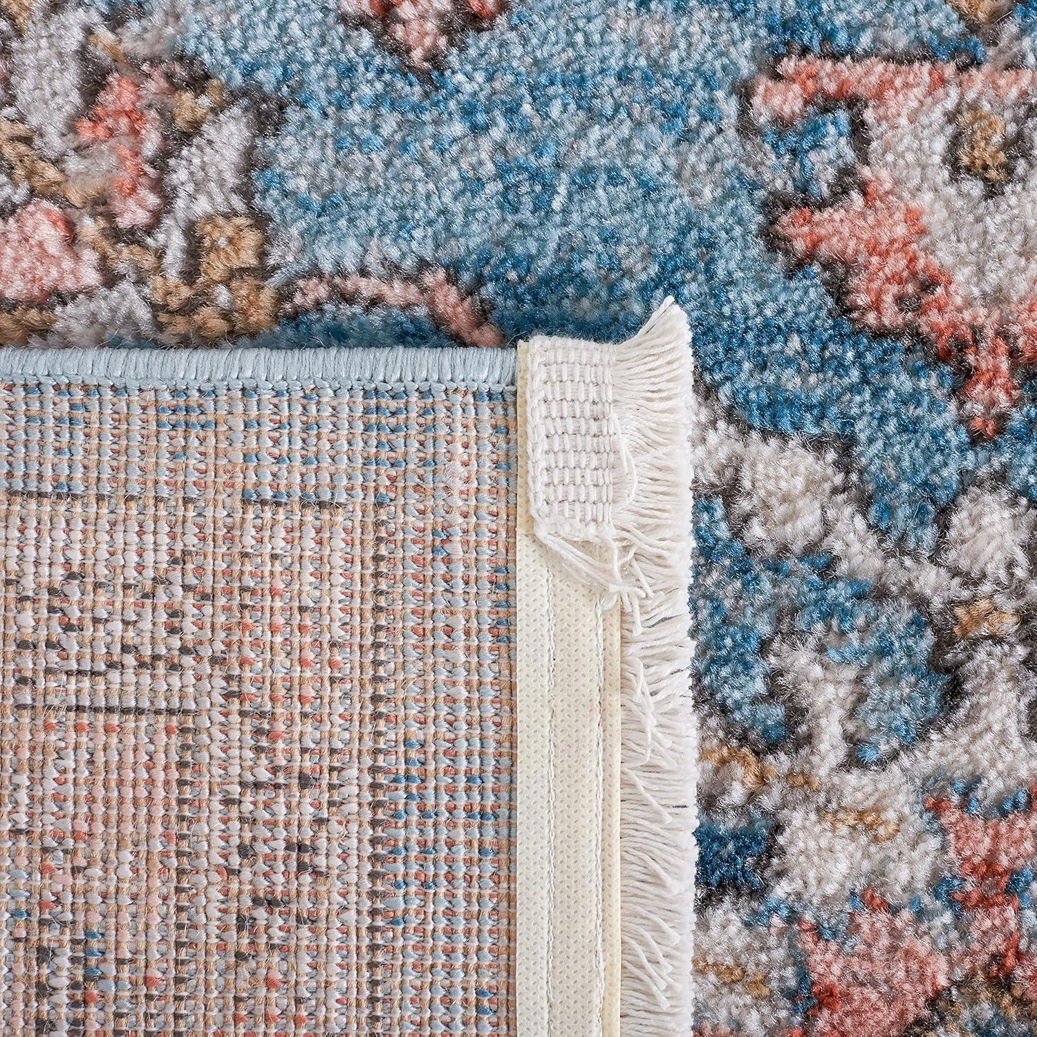 Shivan SHV797 Power Loomed Area Rug - Grey/Blue - 6'7" round - Safavieh.