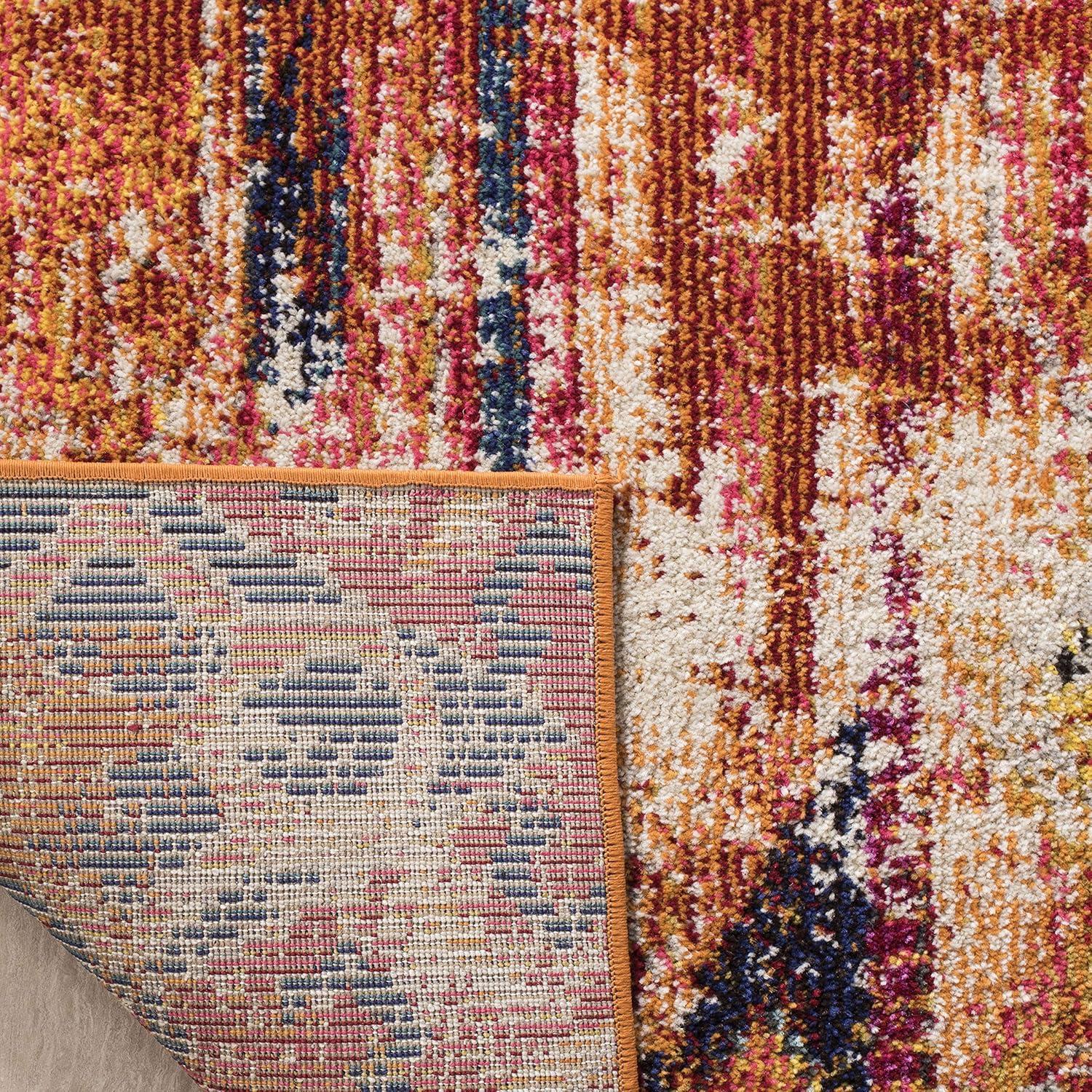 Monaco MNC222 Power Loomed Indoor Area Rug - Orange/Multi - 6'7"x9'2" - Safavieh.