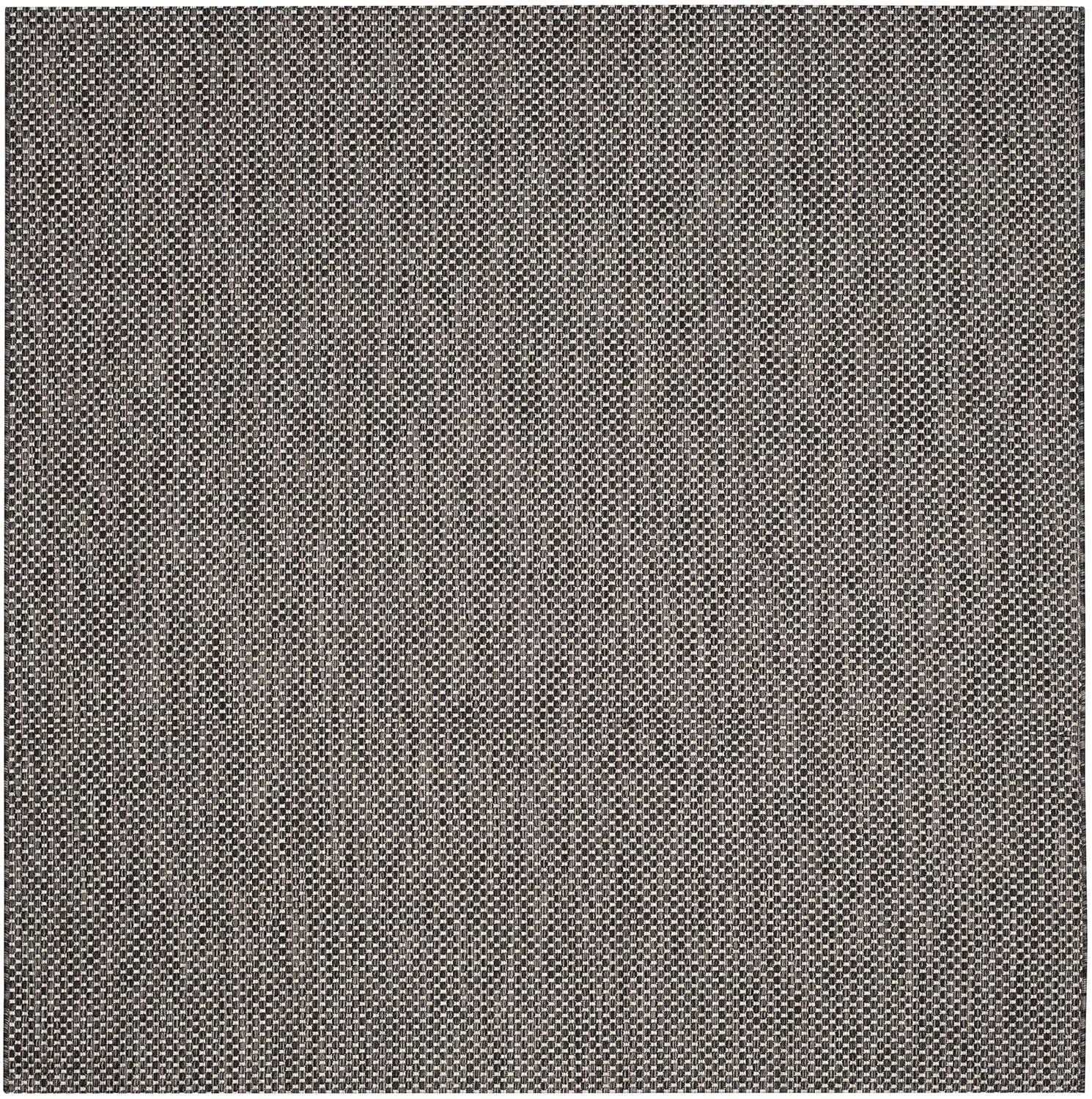 Courtyard CY8521 Power Loomed Indoor/Outdoor Area Rug - Black/Beige - 5'3"x5'3" - Safavieh.